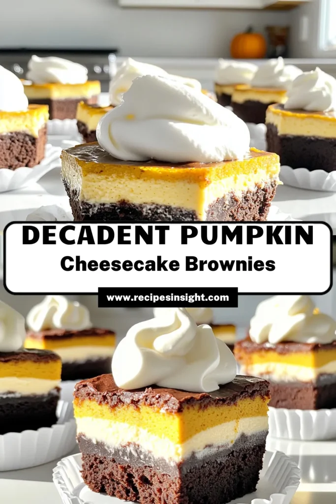 Indulge in the deliciousness of Pumpkin Cheesecake Brownie Cups! These delightful treats layer fudgy brownies with a creamy pumpkin cheesecake, making them perfect for fall gatherings. Easy to make in just 55 minutes, these brownie cups are sure to impress your friends and family. Click to explore this tasty recipe and treat yourself to a perfect sweet bite! #PumpkinCheesecakeBrownieCups #FallDesserts #BakingIdeas #SweetTreats