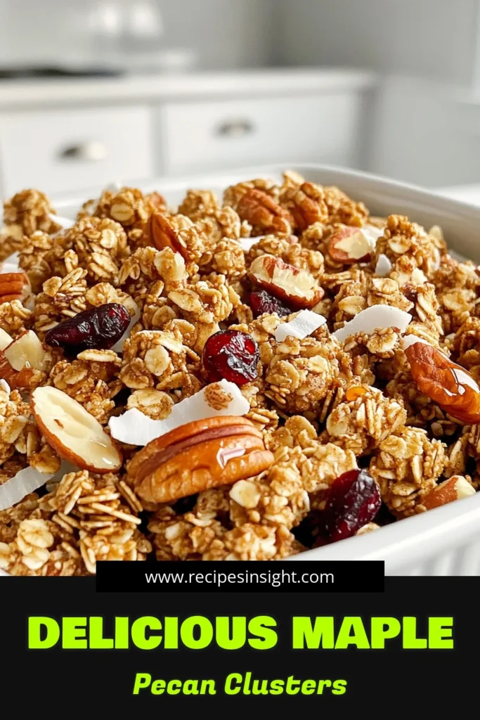 Indulge in the delightful taste of homemade Maple Pecan Granola Clusters! This easy recipe combines rolled oats, crunchy pecans, and sweet maple syrup for a healthy snack or breakfast. Perfect for on-the-go energy, these clusters are packed with flavor and nutrients. Dive into the simple steps to create your own batch and enjoy them fresh from the oven. Click to explore the recipe and more tasty ideas! #GranolaClusters #HealthySnacks #MaplePecan #RecipeIdeas