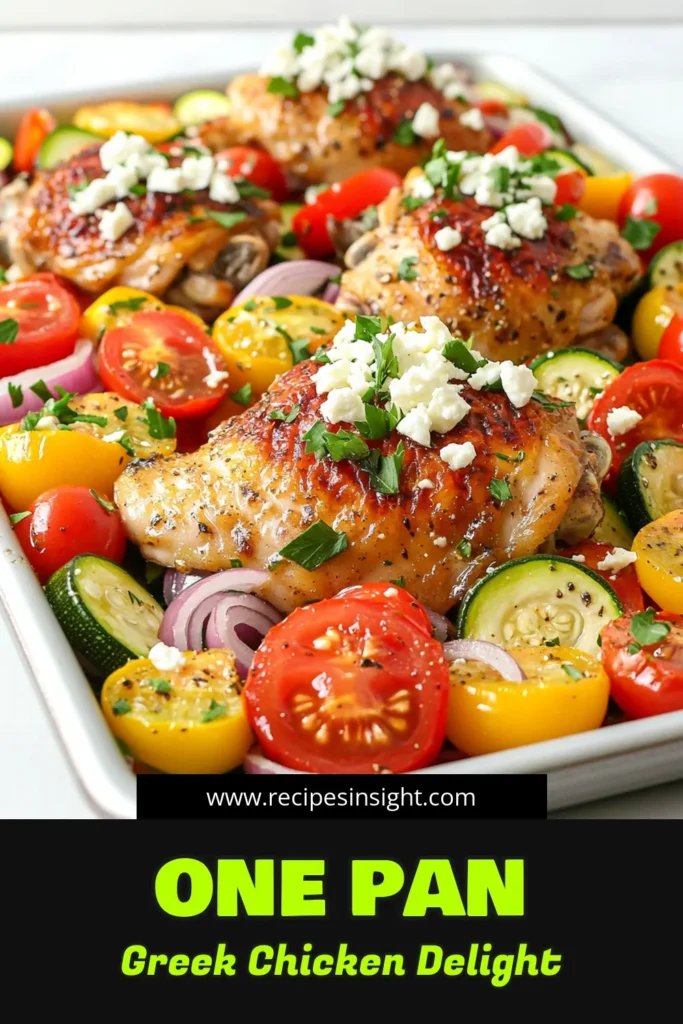 In just 30 minutes, you can whip up a delicious Sheet-Pan Greek Chicken & Veggies meal that bursts with Mediterranean flavors! This all-in-one dish features tender chicken thighs, colorful veggies, and a sprinkle of feta cheese, making it perfect for busy weeknights. Discover easy step-by-step instructions and enjoy a healthy, satisfying dinner. Click through for the full recipe and bring a taste of Greece to your table! #GreekChicken #HealthyRecipes #SheetPanMeals #MediterraneanCooking
