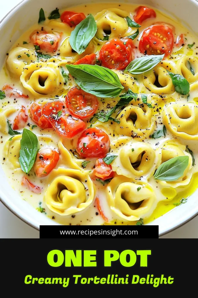 Savor the flavors of summer with this easy One-Pot Tomato Basil Tortellini Alfredo! Featuring creamy parmesan and fresh basil, this delightful dish comes together in just 20 minutes, making it perfect for busy weeknights. Grab your ingredients and create a delicious meal that everyone will love. Don’t miss out, click through for the full recipe and bring comfort to your dinner table tonight! #TortelliniAlfredo #OnePotMeal #QuickDinner #EasyRecipes