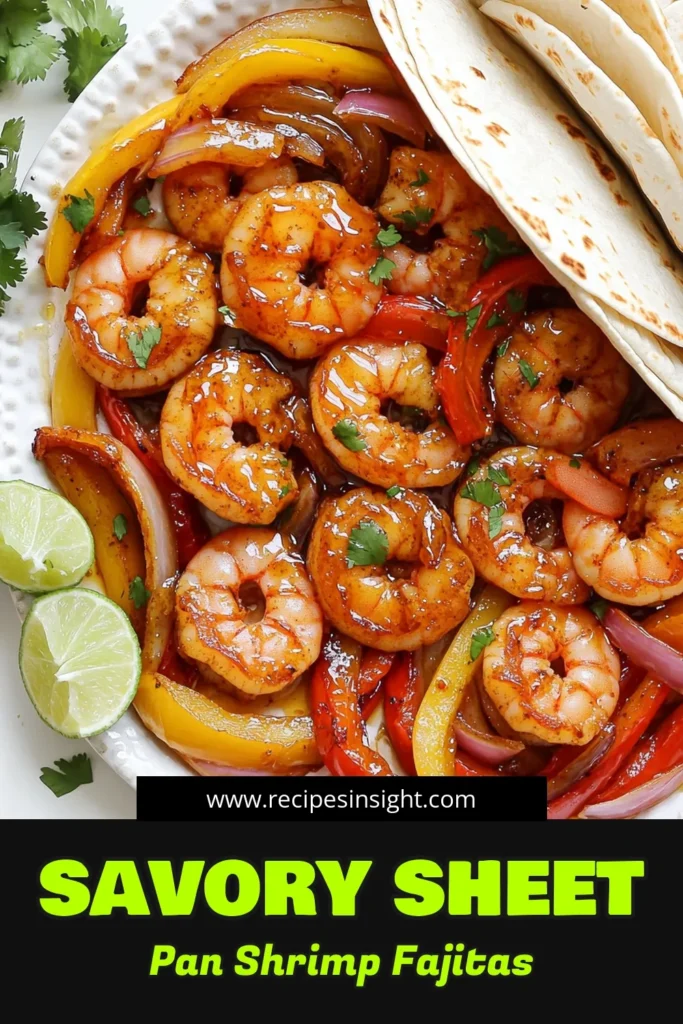 Spice up your weeknight meals with these delicious Sheet-Pan Honey Sriracha Shrimp Fajitas! This quick and easy recipe combines tender shrimp, vibrant bell peppers, and zesty Sriracha for a flavorful dinner in just 25 minutes. Perfectly served in warm tortillas and garnished with cilantro and lime, these fajitas are sure to be a hit. Click through to discover how to make this mouthwatering dish! #ShrimpFajitas #EasyRecipes #SheetPanDinner #SeafoodLovers