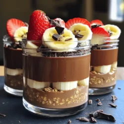 To make the best Chocolate Peanut Butter Overnight Oats, gather these simple ingredients: - 1/2 cup rolled oats - 1 tablespoon chia seeds - 1 cup almond milk (or any milk of choice) - 2 tablespoons cocoa powder - 2 tablespoons peanut butter (creamy or crunchy) - 1 tablespoon maple syrup (or honey) - 1/2 teaspoon vanilla extract - A pinch of salt - Dark chocolate shavings or chips for topping - Sliced bananas or strawberries for garnish These ingredients are easy to find. The rolled oats give the base texture. Chia seeds add fiber and help thicken the oats. Almond milk keeps it creamy. Cocoa powder and peanut butter create that rich, chocolatey flavor. Maple syrup adds just the right sweetness. Vanilla and salt enhance the taste. For toppings, dark chocolate shavings add a lovely crunch. Fresh fruit like bananas or strawberries brightens the dish and adds natural sweetness. This mix of ingredients makes each bite a delight. You can switch some ingredients for personal taste or dietary needs. Enjoy making this tasty recipe! - Combine oats and chia seeds: In a medium bowl, mix 1/2 cup rolled oats and 1 tablespoon chia seeds. Stir them well to ensure they are evenly mixed. - Make the chocolate mixture: In another bowl, whisk together 1 cup almond milk, 2 tablespoons cocoa powder, 2 tablespoons peanut butter, 1 tablespoon maple syrup, 1/2 teaspoon vanilla extract, and a pinch of salt. Aim for a smooth texture. - Mix ingredients together: Slowly pour the chocolate mixture into the oats and chia seeds. Stir until everything combines thoroughly and the oats absorb the chocolatey goodness. - Portion into jars and refrigerate: Divide the mix into two jars or airtight containers. Seal them with lids and place them in the fridge overnight. - Stir before serving: When you’re ready to eat, take the jars out of the fridge. Give the oats a good stir to mix everything again. - Adjust consistency with milk: If your oats seem too thick, add a splash of almond milk. This helps reach the perfect texture. - Add toppings before serving: Top the oats with dark chocolate shavings and fresh fruit like sliced bananas or strawberries. This adds a nice touch and flavor. - Use fresh ingredients for best taste Fresh oats and nut butter make a big difference. They add rich flavor and texture. Check the date on your ingredients before using them. - Choose the right peanut butter Creamy peanut butter blends well. Crunchy peanut butter adds fun texture. Pick what you love! Natural peanut butter has no added sugar. This keeps your oats healthier. - Adjust sweetness to taste You can use honey or maple syrup. Start with less and add more if needed. Each person has a different sweet tooth. - Pair with yogurt or fruit Add a layer of yogurt for creaminess. Fresh fruit like bananas or strawberries gives a tasty crunch. Mix and match for fun flavors! - Serve with a side of nuts Nuts add extra crunch and protein. Try walnuts, almonds, or pecans. They make your meal more filling. - Transform into a parfait Layer oats, yogurt, and fruit in a tall glass. It looks pretty and tastes great too! This makes for a fun breakfast or snack. {{image_2}} You can easily change the taste of your chocolate peanut butter overnight oats. Here are some fun ideas: - Swap almond milk for other milk types: If you prefer, use cow’s milk, soy milk, or oat milk. Each type adds its own flavor. - Substitute cocoa powder with carob powder: Carob powder has a sweet, earthy taste. It’s a great option if you want a different twist. - Use different nut butters: Try almond butter or cashew butter instead of peanut butter. Each nut butter offers a unique flavor. These oats can fit many diets with just a few swaps: - Make it vegan-friendly: Use maple syrup instead of honey. Also, ensure your milk is plant-based. - Gluten-free options: Check your oats to ensure they are labeled gluten-free. Most rolled oats are safe. - Low-carb variations: Use unsweetened almond milk and cut back on syrup. You can also skip the fruit on top. Keep your chocolate peanut butter overnight oats fresh by storing them in the fridge. Use airtight containers or mason jars. These containers help lock in moisture and flavor. You can stack them easily, too, saving space in your fridge. You can store these oats for up to five days. Check for signs of spoilage. If the oats smell off or the texture changes, it’s best to toss them. Fresh is always best for taste and health. Yes, you can! In fact, overnight oats are best made ahead. Prepare them the night before and store them in the fridge. This way, they soak and become soft. You can enjoy a quick breakfast in the morning. These oats can last in the fridge for up to five days. Just keep them in airtight containers. That way, they stay fresh and tasty. If you notice any off smell or change in color, it’s best to toss them. Absolutely! Adding protein powder boosts nutrition. I suggest one scoop mixed in with the wet ingredients. This makes your oats filling and great for a post-workout meal. If you don’t have chia seeds, you can use flaxseeds. Ground flaxseeds work well, too. They add fiber and help thicken the mixture, just like chia seeds. Yes, they are! Overnight oats are rich in fiber, vitamins, and minerals. They keep you full and provide energy. Plus, you control the ingredients, making them a healthy option for breakfast. In this guide, we explored how to make tasty chocolate peanut butter overnight oats. We covered key ingredients, step-by-step instructions, tips for serving, flavor changes, and storage advice. These oats are easy to prepare and can fit many diets. You can enjoy them as a quick breakfast or snack. Experiment with different ingredients to find your favorite twist. Enjoy the process and savor every bite. Now, go make your own batch and delight in the deliciousness!