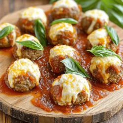 - 1 pound ground beef - 1 cup breadcrumbs - 1/4 cup grated Parmesan cheese - 1 cup mozzarella cheese, cut into small cubes - 1 teaspoon Italian seasoning - 1/2 teaspoon garlic powder - 1/2 teaspoon onion powder - Salt and pepper to taste - 1 large egg - Olive oil spray - Marinara sauce (for serving) I love using simple ingredients to make tasty meals. For these meatballs, I start with one pound of ground beef. This gives a great base for flavor. Next, I mix in one cup of breadcrumbs to help bind the meatballs. Adding a quarter cup of grated Parmesan cheese brings a nice cheese flavor. I also incorporate seasonings to make the meatballs pop. I use one teaspoon of Italian seasoning for that classic taste. A half teaspoon of garlic powder and a half teaspoon of onion powder add depth. Finally, I sprinkle in salt and pepper to taste. One large egg holds everything together. To finish, I cut one cup of mozzarella cheese into small cubes. This is the best part! The cheese melts inside the meatball, creating a gooey surprise. I also keep some olive oil spray on hand to help them crisp up in the air fryer. Don't forget the marinara sauce for dipping! It makes the meal even more enjoyable. - Combine 1 pound of ground beef, 1 cup of breadcrumbs, and seasonings. - Add 1/4 cup of grated Parmesan cheese, 1 teaspoon of Italian seasoning, 1/2 teaspoon of garlic powder, and 1/2 teaspoon of onion powder. - Crack in 1 large egg and season with salt and pepper to taste. - Mix everything until it’s well combined. - Take about 1.5 tablespoons of the meat mixture. - Flatten it in your palm and place a cube of mozzarella cheese in the center. - Fold the meat around the cheese to form a ball. - Make sure to seal the cheese inside. - Repeat this process until all the meat mixture is gone. - Preheat your air fryer to 400°F (200°C). - Lightly spray the air fryer basket with olive oil. - Arrange the mozzarella stuffed meatballs in the basket without them touching. - You may need to cook in batches. - Air fry the meatballs for 10-12 minutes. - Check that they’re cooked through and golden outside. - Make sure they reach an internal temperature of 160°F (70°C). - After cooking, let the meatballs rest for a few minutes. - Serve them with warm marinara sauce on the side for dipping. To ensure even cooking in the air fryer, do not overcrowd the basket. Leave space between each meatball. This allows hot air to circulate and cook them evenly. You may need to cook in batches. To check if the meatballs are done, use a meat thermometer. They should reach an internal temperature of 160°F (70°C). If you don’t have a thermometer, cut one open. The meat should be no longer pink inside. For a lovely presentation, arrange the meatballs on a big platter. Drizzle warm marinara sauce over the top. This adds color and makes them look great. Garnish with fresh basil leaves. They add a nice touch and enhance the flavor. You can also sprinkle some grated Parmesan on top for extra flair. To prevent cheese from leaking out, seal the meat around the cheese tightly. Make sure there are no gaps. If the meatball is too loose, the cheese will escape while cooking. To avoid dry meatballs, do not overcook them. Keep an eye on the cooking time and check doneness early. If you use lean meat, adding a bit of fat like olive oil can help keep them moist. {{image_2}} You can switch the ground beef for other meats like turkey or chicken. These options can make the meatballs lighter and still tasty. If you want a twist, try using ground pork. For cheese, mozzarella is great, but you can also use provolone or cheddar. These cheeses melt well and add unique flavor. To boost flavor, add fresh herbs like parsley or basil. You can also try spices such as cumin or smoked paprika. These will add depth to your meatballs. Want to sneak in some veggies? Chop up spinach, bell peppers, or mushrooms and mix them into the meat. This makes your meatballs not only tasty but also colorful. Pair your meatballs with a rich marinara sauce or a creamy alfredo. Both sauces complement the cheesy center. You can also serve them with a side of pasta, garlic bread, or a fresh salad. For a fun twist, use these meatballs in a sub sandwich topped with marinara and cheese. Enjoying them this way makes for a great meal! To keep your meatballs fresh, place them in an airtight container. Refrigerate them right after they cool. For best results, use them within three days. If you want to save them for later, freezing is a good option. Place meatballs in a freezer-safe bag and remove excess air. They should last up to three months in the freezer. When it's time to eat your meatballs, you can reheat them in a few ways. The best method is to use the air fryer. Set it to 350°F (175°C) and air fry for about 5-7 minutes. This keeps them crispy outside and warm inside. You can also use a microwave, but they may get soggy. If you choose this method, cover them with a damp paper towel to help retain moisture. In the fridge, your mozzarella stuffed meatballs will last about three days. If you freeze them, they can stay good for three months. After that, the meatballs may lose quality. Always check for any off smells or colors before eating leftovers. It takes about 10-12 minutes to cook these meatballs. Set your air fryer to 400°F (200°C). Check that the meatballs reach an internal temperature of 160°F (70°C). You want them cooked through and golden. Yes, you can make these meatballs ahead of time. Form the meatballs and store them in the fridge for up to 24 hours. You can also freeze them. Just freeze them in a single layer, then transfer to a bag. They last up to three months. You can serve these meatballs with marinara sauce for dipping. They pair well with pasta or a fresh salad. You can also add garlic bread or roasted vegetables on the side. For a fun twist, serve them in a sub roll with cheese and sauce. You learned how to make delicious mozzarella stuffed meatballs in an air fryer. We covered the main ingredients, cooking steps, tips, and even possible variations. These meatballs are easy to prepare and great for any meal. Remember to check for doneness and avoid common mistakes for the best results. Whether you choose beef or a different meat, the flavors will shine. Enjoy your cooking and impress others with your tasty creations!