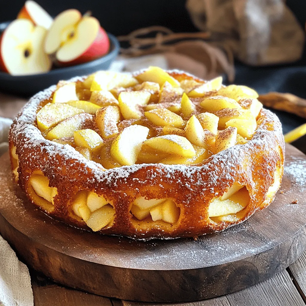 To make this spiced apple cider donut cake, gather these fresh ingredients: - 2 cups all-purpose flour - 1 cup apple cider (fresh if possible) - 1 cup granulated sugar - 2 large eggs - 1/2 cup unsalted butter, melted - 1 teaspoon baking powder - 1 teaspoon baking soda - 1 teaspoon ground cinnamon - 1/2 teaspoon ground nutmeg - 1/4 teaspoon ground ginger - 1/4 teaspoon salt - 1/2 cup chopped apples (preferably tart apples like Granny Smith) You can swap ingredients to suit your needs. Here are some ideas: - Use gluten-free flour instead of all-purpose flour for a gluten-free version. - Replace granulated sugar with brown sugar for a deeper flavor. - Applesauce can be used in place of eggs for a vegan option. - Coconut oil can substitute unsalted butter for a dairy-free choice. - Any sweet apple, like Honeycrisp or Fuji, works well instead of Granny Smith. Choosing the right ingredients makes a big difference in taste. Here’s how to pick fresh ones: - Look for apples that are firm and free from bruises. - Choose apple cider that is cold-pressed and unfiltered for the best flavor. - Check that your baking powder and baking soda are fresh; they should be less than 6 months old. - Smell your spices; they should be fragrant, not stale. - Use high-quality unsalted butter for a richer taste. These tips will help ensure your cake is as delicious as possible! To start, preheat your oven to 350°F (175°C). This step warms your oven so the cake bakes evenly. Grease a 9-inch bundt or donut pan with baking spray. This helps the cake come out easily once baked. Gather your ingredients so they are ready to use. In a mixing bowl, whisk together the dry items. Combine 2 cups of all-purpose flour, 1 teaspoon of baking powder, 1 teaspoon of baking soda, 1 teaspoon of ground cinnamon, 1/2 teaspoon of ground nutmeg, 1/4 teaspoon of ground ginger, and 1/4 teaspoon of salt. Mix until everything is well blended. In a separate bowl, mix the wet ingredients. Combine 1 cup of apple cider, 1 cup of granulated sugar, 1/2 cup of melted unsalted butter, and 2 large eggs. Stir until the sugar starts to dissolve. Then, take the dry mix and add it gradually to the wet mix. Do not overmix. Just blend until you see no dry flour. Finally, fold in 1/2 cup of chopped tart apples, like Granny Smith. This gives the cake a lovely fruity flavor. Pour the batter into your prepared pan. Use a spatula to smooth the top. Place it in the oven and bake for 30-35 minutes. Check for doneness by inserting a toothpick into the center. If it comes out clean, your cake is ready. Once baked, let the cake cool in the pan for about 10 minutes. Then, carefully invert it onto a wire rack to cool completely. This cooling step helps set the texture. For extra sweetness, you can dust the cooled cake with powdered sugar or drizzle it with a simple glaze made from powdered sugar and a splash of apple cider. Enjoy your cozy and delicious treat! To get a soft and moist cake, mix your wet and dry ingredients gently. Overmixing makes the cake dense. Use a spatula to fold in the apples. This keeps the pieces whole and adds nice bites to your cake. Bake it just until a toothpick comes out clean. This is key to a fluffy cake. Apple cider gives the cake a warm taste. Use fresh apple cider for the best flavor. Ground spices like cinnamon, nutmeg, and ginger bring out cozy notes. For a twist, try adding a pinch of cloves or allspice. These spices make your cake feel like autumn with every bite. Serve slices on rustic wooden boards for a warm touch. Garnish with thin apple slices and a sprinkle of cinnamon. This adds color and invites your guests to dig in. For extra sweetness, dust with powdered sugar or drizzle a glaze made from powdered sugar and apple cider. It not only tastes great but also looks beautiful, making your cake a showstopper at any gathering. {{image_2}} You can make this cake gluten-free! Use a good gluten-free flour blend. Look for one that has xanthan gum. This helps to mimic the texture of regular flour. Substitute 1:1 for the all-purpose flour in the recipe. Make sure to check that all your other ingredients are gluten-free too. Feel free to get creative with flavor add-ins! Chopped walnuts or pecans add a nice crunch. You can also mix in caramel bits for extra sweetness. These flavors blend perfectly with the apple and spices. Consider adding raisins or cranberries for a fruity twist. Just make sure to adjust the liquid if you add a lot. Icing can make your cake even more special. A simple glaze works great. Mix powdered sugar with a splash of apple cider until smooth. Drizzle it over the cooled cake for a sweet touch. You can also sprinkle powdered sugar on top for a classic look. For a richer flavor, try a cream cheese frosting. Just blend cream cheese, butter, and sugar until creamy. To keep your spiced apple cider donut cake fresh, wrap it tightly in plastic wrap. You can also store it in an airtight container. Make sure the cake is completely cool before wrapping it. This keeps moisture in and prevents it from drying out. For extra protection, you can place a piece of parchment paper inside the container. When stored properly, your cake can last up to five days at room temperature. If you want to keep it longer, store it in the fridge. In the fridge, it can last up to a week. For the best flavor and texture, enjoy it within a few days. If you notice any signs of mold or unusual smells, it's best to discard it. To reheat your cake, slice a piece and microwave it for about 10 to 15 seconds. This warms it up nicely without making it dry. If you prefer, you can also warm it in the oven. Just wrap the cake slice in foil and heat it at 350°F (175°C) for about 5 to 10 minutes. This method keeps the cake moist while warming it through. Enjoy it warm, perhaps with a drizzle of apple cider glaze! Yes, you can use store-bought apple cider. It saves time and works well in this recipe. Just choose a good quality cider for the best flavor. If you can find fresh cider, it will add a nice touch. The spices will blend perfectly with any cider you choose. To make this recipe dairy-free, swap the unsalted butter for a dairy-free butter. You can also use coconut oil or vegetable oil as a great alternative. Just make sure your apple cider does not contain any dairy. This way, you can enjoy the cake without any dairy ingredients. This cake tastes great with different sauces. Try a simple glaze made from powdered sugar and apple cider. You can also serve it with caramel sauce for a rich flavor. A dollop of whipped cream or vanilla ice cream adds a nice touch too. These sauces will enhance the cozy vibe of the cake. In this post, we explored key ingredients, step-by-step instructions, and tips for making a great Spiced Apple Cider Donut Cake. I shared ingredient swaps and how to choose fresh options. We learned how to achieve the ideal texture and enhance flavors. Different variations, such as gluten-free options, also made the cake fun. Finally, I covered storage tips to keep it fresh. Embrace your creativity in the kitchen, and enjoy all the delicious variations!