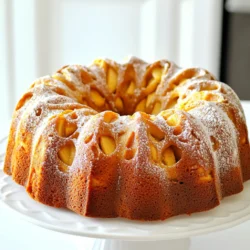 For a delicious Apple Cider Donut Cake, you need these key ingredients: - 2 cups apple cider - 1 cup all-purpose flour - 1 cup whole wheat flour - 1 teaspoon baking powder - 1 teaspoon baking soda - 1 teaspoon ground cinnamon - ½ teaspoon ground nutmeg - ½ teaspoon salt - 1 cup brown sugar, packed - ½ cup granulated sugar - ½ cup unsalted butter, softened - 3 large eggs - 1 teaspoon vanilla extract - 1 cup grated apples (about 2 small apples) - ½ cup buttermilk These ingredients create a rich flavor and tender texture. The apple cider gives the cake a warm, fruity taste. You can enhance your cake with these optional ingredients: - Powdered sugar for dusting Dusting the cake with powdered sugar adds a sweet touch. It also makes the cake look fancy and inviting. Choosing the right apples is key to a great cake. Here are some tips: - Select sweet apples: Varieties like Honeycrisp or Fuji work well. - Check for firmness: Choose apples that feel firm and crisp. - Look for fresh apples: Fresh apples have better flavor and texture. Using the right apples makes a big difference. They add natural sweetness and moisture to your cake. Start by pouring 2 cups of apple cider into a saucepan. Place it on the stove over medium-high heat. Bring it to a boil, then lower the heat. Let it simmer. You want it to reduce to about 1 cup. This should take around 15 to 20 minutes. Once done, set it aside to cool. Grab a medium bowl. In it, whisk together the all-purpose flour, whole wheat flour, baking powder, baking soda, cinnamon, nutmeg, and salt. This mix will add flavor and help the cake rise. Set this bowl aside for now. In a large mixing bowl, place ½ cup of softened butter, 1 cup of packed brown sugar, and ½ cup of granulated sugar. Use a hand mixer or stand mixer to cream them together. Mix on medium speed until the mixture is light and fluffy. This should take about 3 to 5 minutes. This step is key for a soft cake. Next, add 3 large eggs to the butter-sugar mix one at a time. Mix well after each egg. Once all the eggs are in, stir in 1 teaspoon of vanilla extract. This will give your cake a nice flavor. Now it’s time to add the wet ingredients. Gradually stir in the reduced apple cider and ½ cup of buttermilk to the butter-sugar mixture. Mix until everything is just combined. Be careful not to overmix; this can make the cake tough. Gradually add the dry ingredient mix to the wet mixture. Stir gently to combine. Then, fold in 1 cup of grated apples. Preheat your oven to 350°F (175°C). Grease a bundt pan with cooking spray or butter. Pour the batter into the pan evenly. Bake for 35 to 40 minutes. Check if it’s done by inserting a toothpick in the center. If it comes out clean, your cake is ready! Let the cake cool in the pan for 10 minutes. Then, transfer it to a wire rack. If you like, dust it with powdered sugar before serving. Enjoy your delicious treat! To get a soft and fluffy cake, don't overmix. When you add the dry ingredients, stir just until combined. This keeps the gluten from forming too much. Also, ensure your butter is soft but not melted. This helps trap air and creates a light texture. Finally, folding in the apples last adds moisture and flavor without making the batter heavy. Fresh apple cider adds a bright flavor that store-bought cider may lack. If you can, use fresh cider. It often has more depth and sweetness. If you use store-bought, choose a brand with no added sugars or preservatives. Check the label for a pure apple cider. This choice helps keep your cake tasting natural and delicious. Greasing your bundt pan is key to a clean release. Use unsalted butter or cooking spray. Make sure to coat all the nooks and crannies. A pastry brush helps to spread the grease evenly. You can also use flour after greasing. Sprinkle flour into the pan and shake to coat. This extra step ensures your cake slides out perfectly, keeping its shape intact. {{image_2}} You can make this cake gluten-free with some simple swaps. Use gluten-free all-purpose flour instead of regular flour. Check the blend for xanthan gum; it helps with texture. You can find many good brands in stores or online. This change won’t hurt the taste. It still has that warm apple flavor you love. To make this cake vegan, replace the eggs with flax eggs. Mix 1 tablespoon of flaxseed meal with 2.5 tablespoons of water for each egg. Let it sit for a few minutes until it thickens. For the butter, use coconut oil or vegan butter. Swap buttermilk for almond milk mixed with a splash of lemon juice. These changes keep the cake tasty and moist. You can add spices or nuts for extra flavor. Try adding a pinch of allspice or cardamom for a new twist. If you like nuts, fold in chopped walnuts or pecans. These add crunch and depth. You can also mix in a bit of dried fruit like raisins. This makes the cake unique each time you bake it. To keep your apple cider donut cake fresh, store it in an airtight container. This helps prevent it from drying out. If you have leftover slices, wrap them tightly in plastic wrap before placing them in the container. Store the cake at room temperature for up to three days. If you live in a warm area, consider refrigerating it to maintain freshness. Freezing your cake is easy and great for later enjoyment. First, let the cake cool completely. Then, slice it into individual portions. Wrap each slice in plastic wrap. After that, place the wrapped slices in a freezer-safe bag. Make sure to remove as much air as possible. Your cake can last up to three months in the freezer. When you're ready to eat, let it thaw in the fridge overnight. The apple cider donut cake lasts about three days at room temperature and up to a week in the fridge. To reheat, place a slice in the microwave for about 10-15 seconds. You can also warm it in a toaster oven for a few minutes. This will bring back that fresh-baked taste. If you want to enjoy it warm, sprinkle some powdered sugar on top after reheating. Yes, you can use bottled apple cider. Just make sure it’s not sweetened. Fresh cider gives a better flavor, but bottled works well too. To make the cake moist, try adding an extra egg or using more buttermilk. You can also mix in more grated apples. Each adds moisture and keeps the cake soft. Baking soda is a base that needs acid to work. Baking powder has acid already mixed in. Both help the cake rise, but they do it differently. Yes, you can use oil instead of butter. This change can make the cake more moist. Use a light oil like canola or vegetable for the best results. You can check if the cake is done by inserting a toothpick in the center. If it comes out clean, the cake is ready. If it has batter on it, bake for a few more minutes. We’ve covered how to make a delicious apple cider donut cake. You learned about key ingredients and why apples matter. I shared step-by-step instructions to help you bake perfectly. Tips for texture and storage ensure you enjoy every bite. Variations let you explore gluten-free and vegan options. Always remember to ask questions if you're not sure. This cake brings warmth and joy to any gathering. Now, gather your ingredients and start baking!