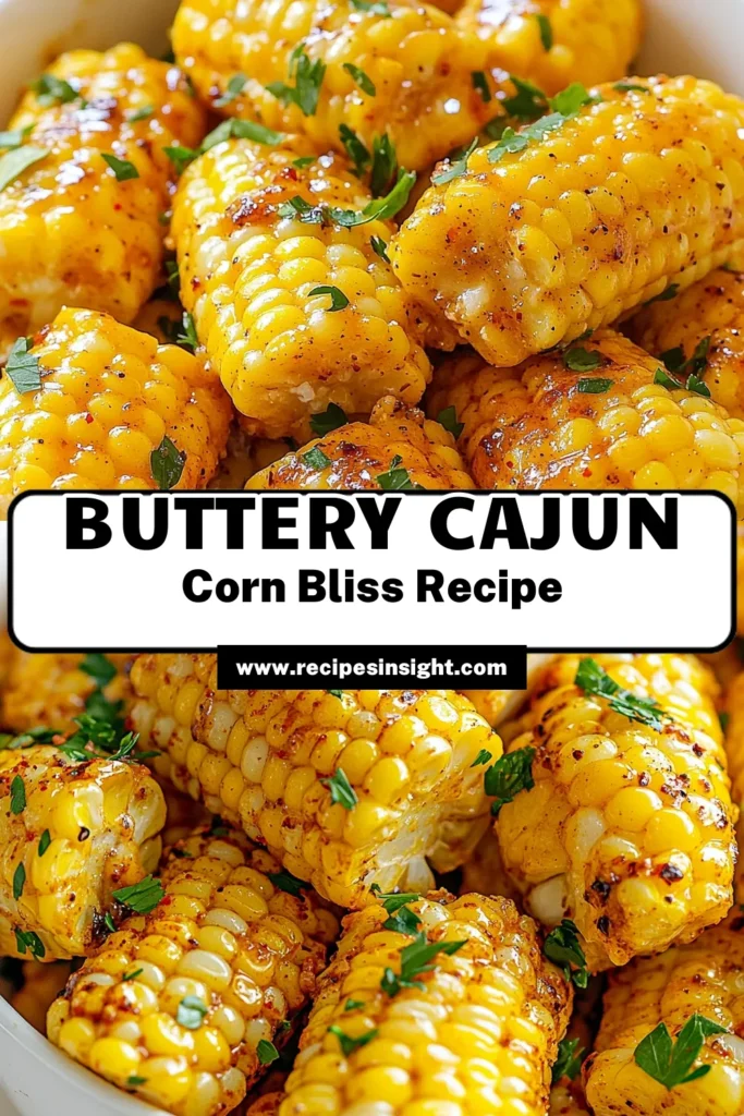 Discover the delicious flavors of Cajun garlic butter corn with this easy corn recipe that everyone will love! This Cajun corn side dish combines sweet corn with a rich garlic butter blend, spices like Cajun seasoning and smoked paprika, and a touch of lemon juice for zing. Perfect for BBQs or family dinners, this dish is a must-try! Save this Cajun garlic butter corn recipe today and elevate your meals! #CajunGarlicButterCorn #EasyCornRecipes #CornSideDish #SmokedPaprikaCorn