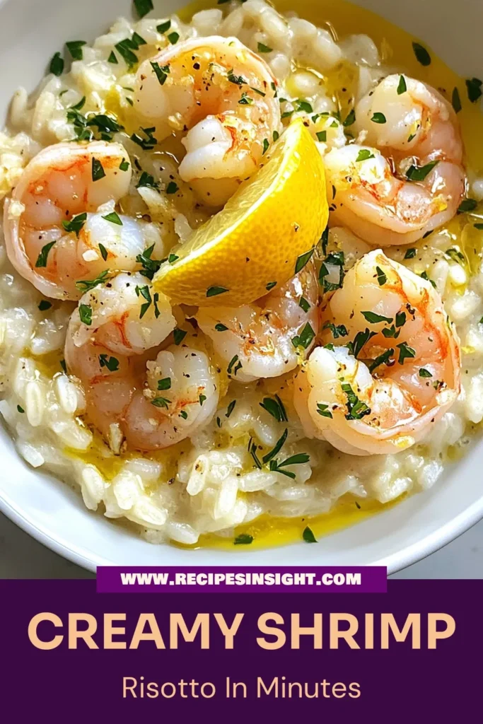 Indulge in the creamy goodness of this easy shrimp risotto! Our creamy lemon garlic shrimp risotto combines luscious Arborio rice with succulent shrimp, bright lemon zest, and savory garlic for a delightful homemade risotto with shrimp. Perfect for weeknight dinners, this lemon garlic shrimp recipe is simple yet elegant. Click to save and try this delicious dish today! #CreamyShrimpRisotto #EasyShrimpRisotto #HomemadeRisottoWithShrimp #LemonGarlicShrimpRecipe