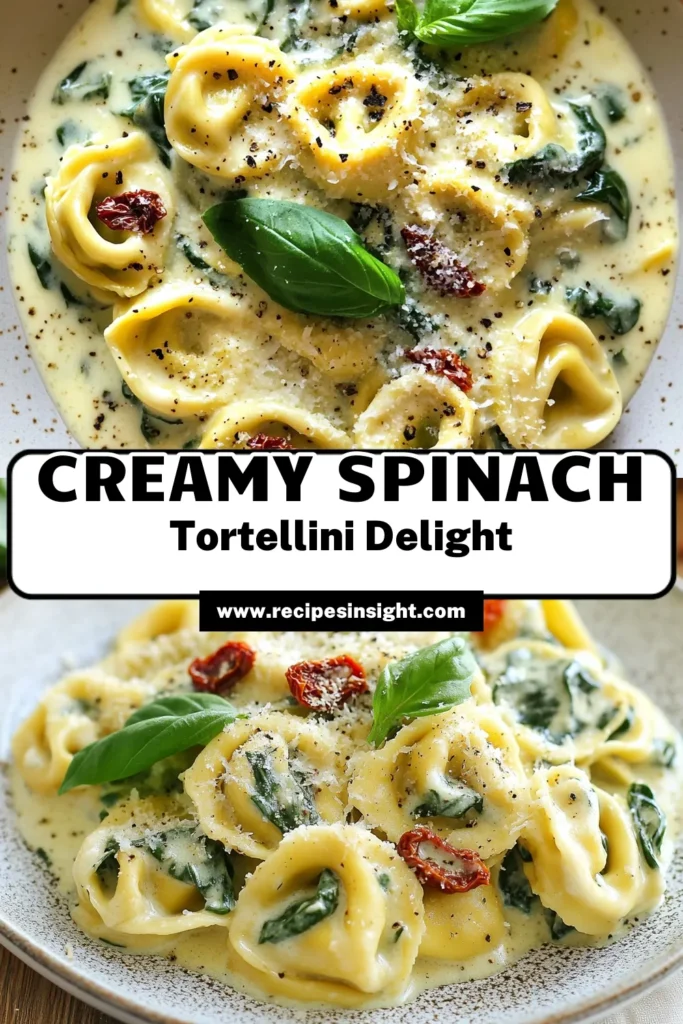 Indulge in this creamy spinach tortellini recipe that elevates your pasta nights! This easy spinach pasta features homemade spinach Alfredo, perfect for a delightful vegetarian tortellini dish. In just 20 minutes, you can enjoy a rich and flavorful meal that’s bound to impress. Don't forget to save this recipe for your next dinner! #CreamySpinachTortellini #AlfredoTortelliniRecipe #EasySpinachPasta #VegetarianTortelliniDish