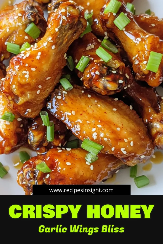 Elevate your snack game with these crispy honey garlic chicken wings! This oven-baked chicken wings recipe ensures every wing is perfectly crispy and coated in a delicious homemade honey garlic sauce. Ideal for game day or dinner, these easy chicken wing recipes are sure to impress. Your taste buds will thank you! Try them today and share the joy! #CrispyHoneyGarlicChickenWings #HoneyGarlicSauceWings #ChickenWingRecipes #EasyRecipes
