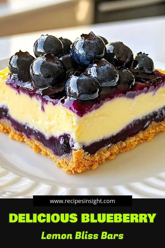 Indulge in these delightful blueberry lemon cheesecake bars, a delicious no-bake cheesecake that’s perfect for any occasion. This easy cheesecake recipe combines creamy layers with fresh blueberries and zesty lemon for a refreshing dessert that's hard to resist. Enjoy a slice of this tasty blueberry dessert today! Save this recipe for your next gathering! #BlueberryDessertRecipes #NoBakeCheesecake #EasyCheesecakeRecipe #LemonCheesecakeDesserts