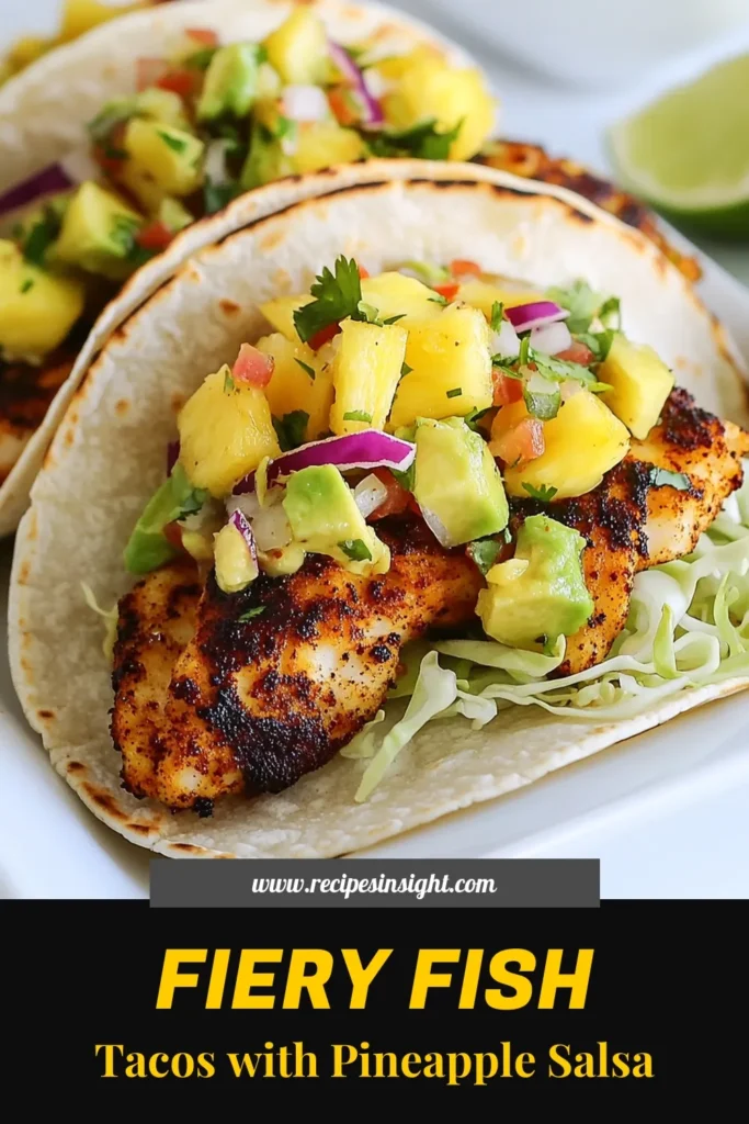 Discover the ultimate Spicy Fish Tacos with Blackened Fish Recipe! These delicious and healthy seafood tacos are not only easy to make but are also bursting with flavor from a fresh pineapple salsa. Perfect for taco night, these pineapple salsa tacos will impress your family and friends. Try this easy taco recipe today for a taste adventure like no other! Save this recipe for your next meal! #SpicyFishTacos #HealthySeafood #BlackenedFishRecipe #EasyTacoRecipe