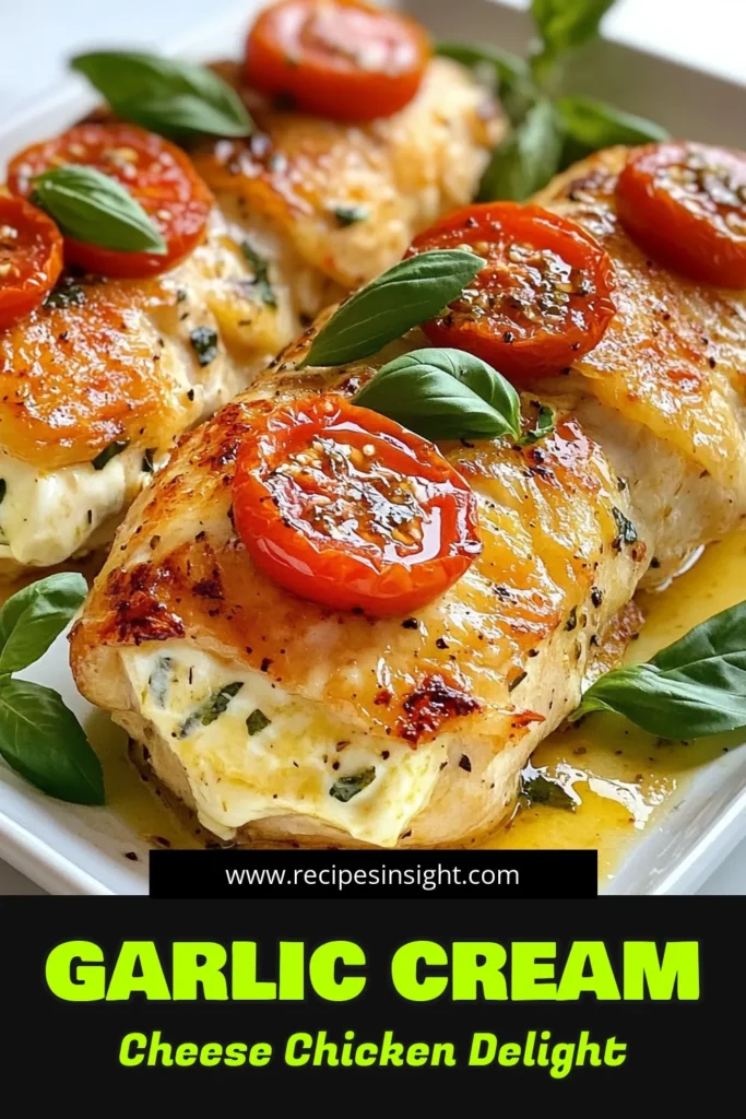 Discover an irresistible Garlic Cream Cheese Chicken recipe that transforms a simple dinner into a gourmet experience! This Stuffed Chicken Breast Recipe features tender chicken breasts filled with a creamy mix of garlic, spinach, and parmesan, making it the perfect Easy Chicken Dinner Recipe. Bake it to perfection for a comforting Baked Garlic Chicken Recipe everyone will love. Save this Cream Cheese Stuffed Chicken recipe for your next family meal! #ChickenRecipes #EasyDinner #StuffedChicken #BakedChicken