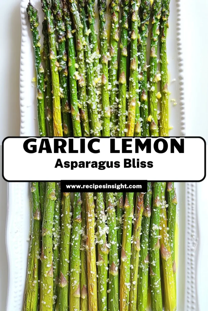 Savor the flavors of Lemon Garlic Roasted Asparagus with this quick and easy recipe! In just 20 minutes, transform fresh asparagus into a delicious side dish bursting with lemony goodness and garlic aroma. Perfect for any meal, this dish is healthy, flavorful, and a crowd-pleaser. Click through for the full recipe and impress your family tonight! #AsparagusRecipes #HealthyEating #GarlicLovers #LemonRecipes