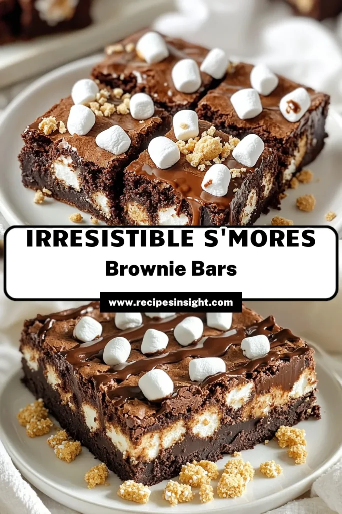 Indulge in the ultimate treat with these S’mores Brownie Bars! Combining rich chocolate brownies, gooey marshmallows, and crunchy graham crackers, this recipe is perfect for satisfying your sweet tooth. It's easy to make and ideal for sharing with friends and family. Get ready to create a dessert that will impress everyone! Click to discover the full recipe and treat yourself today! #S'moresBrownieBars #DessertRecipe #BakingLove #ChocolateDesserts