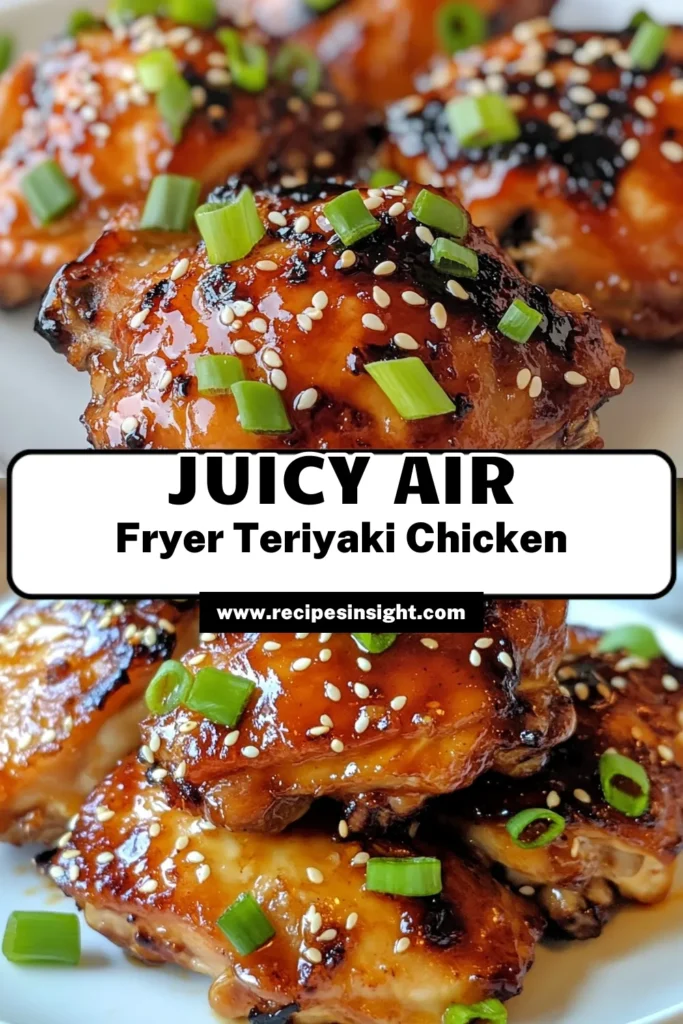 Savor the deliciousness of Air Fryer Teriyaki Chicken Thighs with this quick and healthy recipe! Perfect for busy nights, this Easy Air Fryer Chicken dish is packed with flavor and can be ready in just 40 minutes. Discover how to make the ultimate Teriyaki Chicken Thighs Recipe that will impress your family. Don’t miss out—try this Quick Teriyaki Chicken today! Save this recipe for later! #AirFryerChicken #HealthyRecipes #TeriyakiChicken #QuickMeals