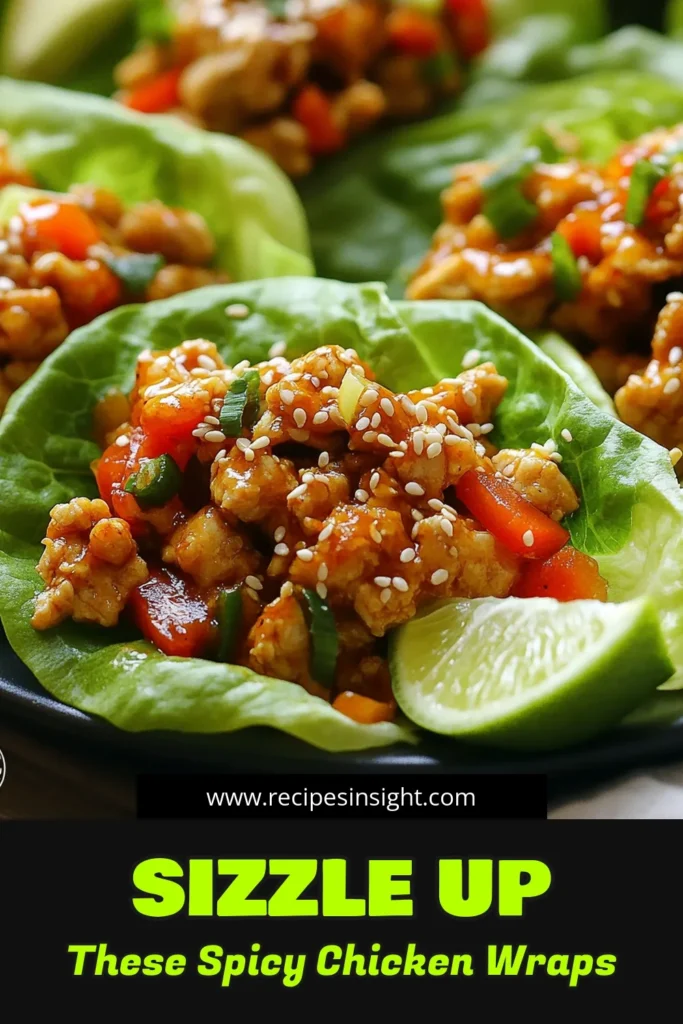 Try these delicious Sriracha Honey Chicken Lettuce Wraps, the perfect blend of spicy and sweet! This easy Sriracha chicken recipe features ground chicken sautéed with garlic, ginger, and red bell pepper, all wrapped in crisp lettuce for a healthy and satisfying meal. Perfect for a quick dinner or meal prep! Save this recipe for your next healthy chicken lettuce wraps night and enjoy flavorful spicy chicken lettuce wraps. #SrirachaHoneyChickenWraps #HealthyWraps #EasyRecipe #GroundChickenRecipes