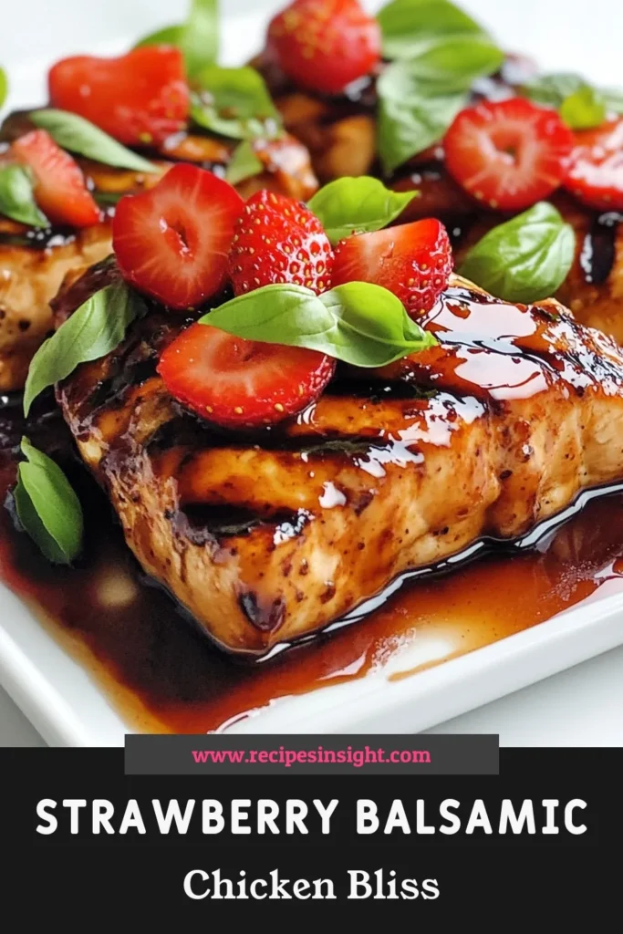 Discover the mouthwatering Strawberry Balsamic Chicken, a perfect blend of savory and sweet for an Easy Chicken Dinner! This Balsamic Chicken Recipe features juicy chicken with strawberries in a delicious balsamic glaze. Ideal for healthy eating, it's perfect for weeknight meals. Try this Chicken with Strawberries for a delectable twist! Save this recipe for your next family dinner! #StrawberryBalsamicChicken #BalsamicChickenRecipe #EasyDinner #HealthyRecipes