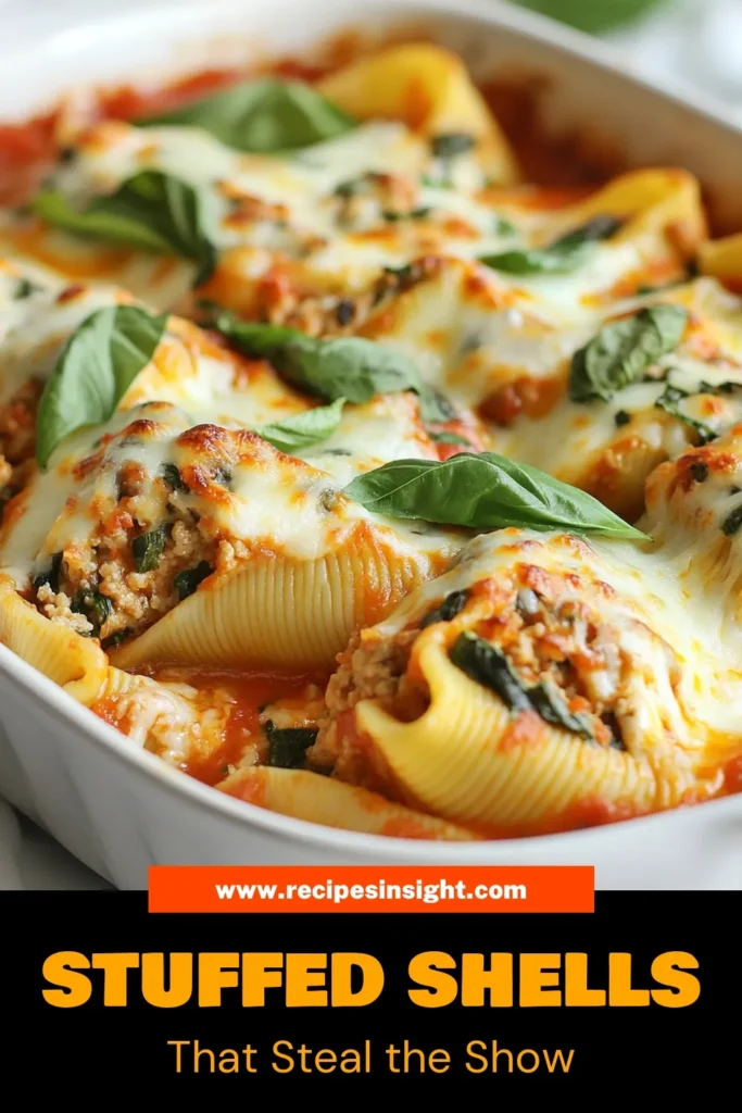 Discover a delicious twist on dinner with Turkey Spinach Stuffed Shells! This easy oven-baked pasta recipe features jumbo shells filled with a flavorful blend of ground turkey, fresh spinach, and cheesy goodness. Perfect for a healthy turkey pasta dish, these spinach stuffed shells with cheese are sure to impress. Try this stuffed pasta shells recipe for a satisfying meal that your family will love. Save this recipe for your next family dinner! #TurkeySpinachStuffedShells #HealthyTurkeyPasta #StuffedPasta #EasyOvenBakedPasta