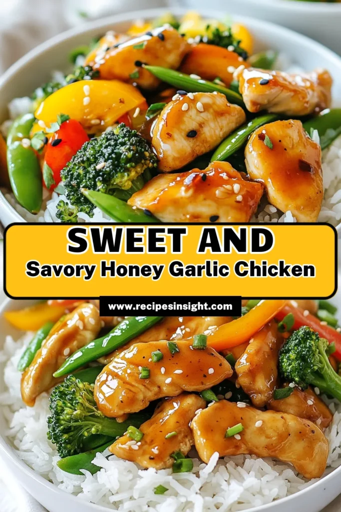 Looking for a quick chicken dinner recipe that’s both delicious and healthy? Try this Honey Garlic Chicken Stir Fry! Packed with vibrant vegetables, this easy honey garlic sauce elevates your meal in just 25 minutes. Perfect for busy weeknights, this chicken stir fry with vegetables makes a satisfying and nutritious dish. Save this recipe for your next meal prep and enjoy a delightful dinner! #HoneyGarlicChickenStirFry #QuickDinner #HealthyStirFryRecipes #ChickenStirFry