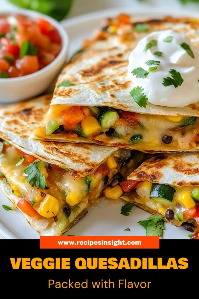 Discover delicious Loaded Veggie Quesadillas with this easy vegetarian quesadilla recipe! Packed with nutritious veggies and cheesy goodness, these homemade veggie quesadillas make perfect easy quesadilla fillings for any meal. Enjoy a healthy twist on tortilla recipes that everyone will love. Perfect for a quick dinner or snack! Try it today and save for later! #VeggieQuesadillas #HealthyRecipes #EasyCooking #VegetarianEats
