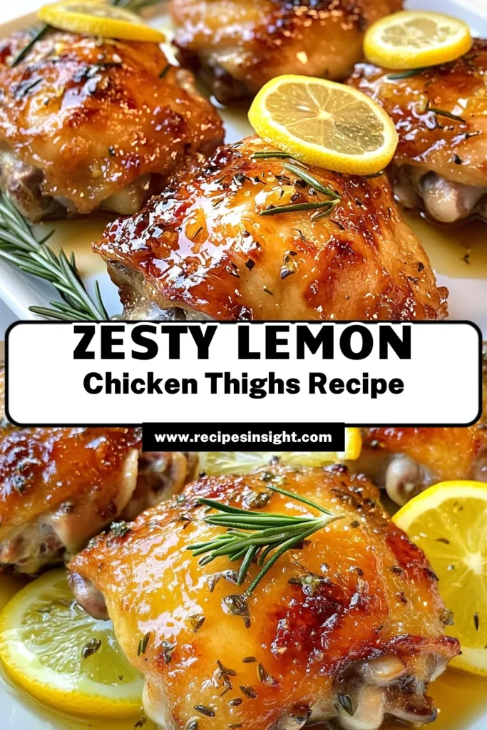 Discover this delicious Rosemary Lemon Chicken Thighs recipe that combines zesty flavors for a mouthwatering dish. This easy chicken marinade infuses your baked lemon chicken thighs with fresh lemon and aromatic rosemary. Perfect for a weeknight dinner, these oven roasted rosemary chicken thighs are juicy and full of flavor. Give it a try and elevate your dinner game! Save this recipe for your next culinary adventure! #ChickenRecipes #EasyDinner #HealthyEating #RecipesToTry