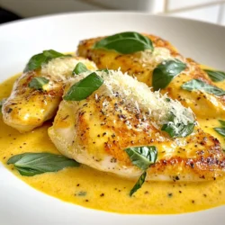 - 4 boneless, skinless chicken breasts The chicken is the star here. It needs to be fresh and tender. I like to buy high-quality chicken for the best flavor. - 2 tablespoons olive oil - 4 cloves garlic, minced - 1 can (15 oz) crushed tomatoes - 1 cup heavy cream - 1 cup fresh basil leaves, chopped These ingredients make the sauce rich and flavorful. Olive oil adds depth. Garlic brings a lovely aroma. The crushed tomatoes give a nice base. Heavy cream makes it creamy. Fresh basil adds a bright note. - 1 teaspoon Italian seasoning - Salt and pepper to taste - Grated Parmesan cheese for garnish The Italian seasoning blends herbs well. Salt and pepper balance the flavors. Parmesan cheese gives a nice finish. Fresh basil is a great touch for garnish too. {{ingredient_image_1}} First, get your chicken breasts ready. Season them with salt and pepper on both sides. This step adds flavor to your chicken. Heat 2 tablespoons of olive oil in a large skillet over medium-high heat. Once the oil is hot, add the chicken breasts. Cook them for about 6-7 minutes on each side. You want them to be golden brown and cooked through. After cooking, take the chicken out and set it aside on a plate. Now, let’s make the sauce. In the same skillet, add 4 cloves of minced garlic. Sauté the garlic for about 1 minute. You want it to smell great but not burn. Pour in 1 can of crushed tomatoes, stirring well. Allow the mixture to simmer for about 5 minutes. This helps the flavors blend. Lower the heat and add 1 cup of heavy cream. Stir it all together until smooth. Then, mix in 1 cup of chopped fresh basil and 1 teaspoon of Italian seasoning. Let it simmer for another 2-3 minutes. It’s time to bring it all together. Carefully place the cooked chicken back into the skillet. Spoon the creamy sauce over the chicken to coat it well. Let it simmer for an additional 2 minutes. This warms the chicken through and infuses it with flavor. Taste the sauce and adjust the seasoning with salt and pepper if needed. Now, your creamy tomato basil chicken is ready to enjoy! Use a good skillet for even cooking. A non-stick or cast iron pan works great. Always preheat your skillet before adding oil. This ensures the chicken cooks evenly. Season your chicken well with salt and pepper; this enhances the flavor. Cook the chicken until golden brown. Check that it’s cooked through by cutting into it. It should not be pink inside. To get that rich, creamy sauce, use heavy cream. This gives a smooth texture. Stir the cream in slowly after the tomatoes. Keep the heat low when adding cream to prevent boiling. Boiling can break the cream and make it grainy. For extra creaminess, you can add more cream if you like. The sauce should be thick yet pourable. Tasting your dish is key! After adding the cream and basil, taste the sauce. If it needs more flavor, add salt and pepper. You can also add more Italian seasoning for a stronger taste. If you prefer a bit of heat, add a pinch of red pepper flakes. Mix and taste again until it's just right. Adjustments make your dish unique to your taste! Pro Tips Chicken Brine: Brining the chicken breasts in a mixture of water and salt for 15-30 minutes before cooking can enhance moisture and flavor. Tomato Quality: Use high-quality canned tomatoes or fresh tomatoes for the best flavor in your sauce. San Marzano tomatoes are a great choice. Fresh Basil: Add fresh basil at the end of cooking for a vibrant flavor. Dried basil can be used during cooking, but fresh gives a brighter taste. Cheese Variations: Try different cheeses like mozzarella or feta for a unique twist. Each cheese will add its own flavor profile to the dish. {{image_2}} You can switch chicken for other meats. Turkey is a great choice. Use turkey breasts for a lean option. Pork tenderloin adds a unique flavor. If you prefer seafood, try shrimp. Cook shrimp until pink and tender. Adjust cooking time since shrimp cooks faster. Each protein brings its own tasty twist. To make this dish dairy-free, swap heavy cream for coconut milk. Coconut milk gives a creamy texture and adds a subtle sweetness. You can also use cashew cream for a nutty flavor. Blend soaked cashews with water for a smooth cream. Don't forget to check for allergies. Add extra spices for more flavor. A pinch of red pepper flakes gives heat. Fresh herbs like thyme or oregano can boost taste. Try a splash of balsamic vinegar for depth. Mixing in sun-dried tomatoes adds a tangy twist. Experiment with these ideas to make it your own! To store your Creamy Tomato Basil Chicken, let it cool down first. Use an airtight container to keep it fresh. Place the chicken and sauce together or store them separately. It stays good in the fridge for up to four days. If you want to keep it longer, freeze it. Use a freezer-safe container and label it with the date. When you're ready to eat, take the chicken out of the fridge or freezer. If frozen, thaw it overnight in the fridge. To reheat, heat a skillet over medium heat. Add the chicken and sauce together, stirring gently. Cook until it's heated through, about 5 to 7 minutes. You can also use the microwave. Put the chicken in a microwave-safe dish, cover it, and heat for 2 to 3 minutes. Stir halfway to ensure even heating. Creamy Tomato Basil Chicken lasts in the fridge for four days. If you freeze it, it can last up to three months. Just remember to label it! For the best taste and texture, use it within these timeframes. You can serve this dish with many tasty sides. Here are some ideas: - Pasta: Cooked spaghetti or fettuccine pairs well. - Rice: White or brown rice soaks up the sauce nicely. - Bread: Crusty bread is perfect for dipping. - Salad: A fresh green salad adds crunch and color. - Vegetables: Steamed or roasted veggies add nutrition and flavor. These sides will balance the rich flavors of the chicken. Yes, you can prepare this dish in advance. Cook the chicken and sauce, then cool them. Store them in an airtight container in the fridge. Reheat gently on the stove before serving. The flavors will meld nicely overnight, making it even better. To lighten up Creamy Tomato Basil Chicken, consider these swaps: - Use chicken thighs: They can be more tender and flavorful. - Replace heavy cream: Use half-and-half or a plant-based cream. - Cut back on oil: Use less oil when cooking the chicken. - Add more veggies: Stir in spinach or zucchini for added volume without extra calories. These tips will keep the taste but reduce the richness. In this blog post, we covered how to make creamy tomato basil chicken. First, we explored the key ingredients like chicken, sauce components, and seasonings. Then, we went through step-by-step instructions and shared useful tips for cooking. We also discussed tasty variations and how to properly store your dish. Remember, cooking is fun and allows for creativity. Feel free to make this dish your own, and enjoy every bite!