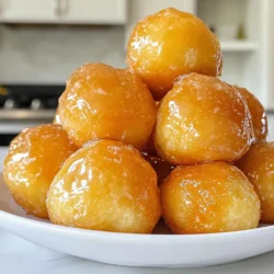 To make maple glazed donut holes, you need simple and fresh ingredients. Here’s what you will need: - 1 cup all-purpose flour - 1/4 cup granulated sugar - 1 tablespoon baking powder - 1/4 teaspoon salt - 1/2 teaspoon ground cinnamon - 1/4 teaspoon nutmeg - 1/4 cup milk - 1 large egg - 2 tablespoons unsalted butter, melted - 1 teaspoon vanilla extract - Oil for frying These ingredients create a soft and fluffy base for your donut holes. The spices like cinnamon and nutmeg add warm flavors that make these treats special. The glaze is what makes these donut holes shine. You will need: - 1/2 cup powdered sugar - 2 tablespoons pure maple syrup - 1 tablespoon milk (adjust for consistency) This glaze is sweet and rich, giving your donut holes a lovely finish. The maple syrup brings a natural sweetness that pairs well with the spices in the donut holes. You can easily swap some ingredients to suit your taste or needs: - Flour: Use whole wheat flour for a healthier option. - Milk: Substitute with almond milk or soy milk for dairy-free needs. - Egg: Use a flax egg (1 tablespoon ground flaxseed + 2.5 tablespoons water) as a vegan option. - Maple Syrup: Honey or agave syrup can replace maple syrup for a different flavor. These substitutions can help you customize your donut holes while keeping them delicious. Don't be afraid to experiment! {{ingredient_image_1}} To start, gather your ingredients. You will need flour, sugar, baking powder, salt, cinnamon, nutmeg, milk, egg, butter, and vanilla. In a large bowl, mix the flour, sugar, baking powder, salt, cinnamon, and nutmeg. Whisk these dry ingredients until they blend well. In another bowl, combine milk, egg, melted butter, and vanilla. Whisk this mixture until it is smooth. Pour the wet mix into the dry mix. Gently stir until just combined. The batter will be a bit lumpy, which is perfect. Next, heat oil in a deep pot or fryer. Aim for about 350°F (175°C). Make sure there is enough oil to cover the donut holes fully. Use a small ice cream scoop or spoon to drop round tablespoons of batter into the hot oil. Fry only 3-4 donut holes at a time. This keeps them from crowding. Cook each side for 2-3 minutes until they are golden brown. Once cooked, use a slotted spoon to take them out. Place them on a paper towel-lined plate to drain any extra oil. For the maple glaze, you will need powdered sugar, pure maple syrup, and milk. In a small bowl, whisk together the powdered sugar, maple syrup, and milk. Keep whisking until it is smooth. If your glaze is too thick, add more milk a teaspoon at a time to reach the right consistency. After your donut holes cool a bit, dip them into the glaze. Let any excess glaze drip off. Finally, set the glazed donut holes on a wire rack for a few minutes before enjoying them. Frying donut holes can be tricky. Here are some tips to help you: - Use a thermometer to check your oil temperature. Aim for about 350°F. - Don’t crowd the pot. Fry only 3-4 donut holes at a time. - Use a slotted spoon to turn the holes. This helps them fry evenly. - Let them drain on paper towels after frying. This removes extra oil. - Watch closely. Donut holes cook fast, usually about 2-3 minutes each side. The glaze makes these donut holes special. To get the right consistency: - Start with powdered sugar. It's essential for a smooth glaze. - Mix in pure maple syrup. This gives the glaze that sweet flavor. - Adjust with milk. Add more milk a teaspoon at a time if it's too thick. - Whisk until smooth. Ensure no lumps are left in the glaze. - Dip the warm donut holes into the glaze for the best coating. Even the best cooks make mistakes. Here are common ones to watch out for: - Overmixing the batter. This can make donut holes tough. - Not heating the oil enough. Cold oil leads to greasy donut holes. - Using too much flour. This can make the donut holes dry. - Skipping the cooling step. Let them cool slightly before glazing. - Not tasting the glaze. Adjust it to suit your sweet tooth. Pro Tips Use Fresh Ingredients: For the best flavor, make sure your baking powder is fresh. Old baking powder can affect the rise and texture of your donut holes. Monitor Oil Temperature: Keeping the oil at a consistent temperature is crucial. Use a thermometer to ensure it stays around 350°F (175°C) for even cooking. Don't Overmix the Batter: Mix the wet and dry ingredients just until combined. Overmixing can lead to dense donut holes instead of light and fluffy ones. Experiment with Flavors: Try adding different spices or extracts to the batter for a unique twist. Cardamom or lemon zest can enhance the flavor profile beautifully. {{image_2}} You can make your maple glazed donut holes even more fun. Try adding chocolate chips for a sweet surprise. You can also mix in spices like ginger or cardamom for a warm twist. A hint of orange zest adds a bright flavor too. If you love nuts, chop up some pecans or walnuts and add them to the batter. Each of these flavors gives a new touch to the classic donut. If you want a lighter treat, consider baking instead of frying. Baking gives you the same great flavor with less oil. You can use a mini muffin tin to bake your donut holes. Just fill each cup halfway and bake them at 350°F for about 10-12 minutes. This method keeps the taste but cuts down on fat. You still get that yummy glaze to finish each one. To make gluten-free donut holes, swap the all-purpose flour for a gluten-free blend. Many brands offer great options that work well in baking. For a vegan version, replace the egg with a flax egg. Just mix one tablespoon of ground flaxseed with three tablespoons of water and let it sit for a few minutes. Use plant-based milk and vegan butter for the glaze too. With these swaps, you can enjoy delicious donut holes that fit your diet. After making your maple glazed donut holes, let them cool. Place them in an airtight container. You can keep them at room temperature for up to two days. If you want to store them longer, put them in the fridge. This helps keep them fresh for about a week. To enjoy your donut holes warm again, simply pop them in the microwave. Heat them for about 10 seconds at a time. Check after each interval to avoid overheating. You can also reheat in an oven. Preheat it to 350°F (175°C) and warm for about five minutes. This helps keep them crispy. Maple glazed donut holes last for about a week in the fridge. To freeze them, place cooled donut holes in a single layer on a baking sheet. Freeze for about an hour, then transfer to a freezer bag. They can last up to three months in the freezer. When you want one, thaw in the fridge overnight and reheat as needed. You can prepare the donut holes ahead by making the batter. Store it in the fridge for up to one day. When you're ready, simply fry them fresh. This keeps them light and fluffy. You can also fry them and cool them completely. Then, wrap them in plastic and keep them in the fridge for two days. Just reheat them in an oven before glazing. Yes, you can use other sweeteners in the glaze. Try using agave nectar or honey instead of maple syrup. You can also mix powdered erythritol or stevia with a bit of milk. Adjust the sweetness to your taste. Remember, the flavor will change with different sweeteners. Experiment to find your favorite blend. You can find maple glazed donut holes at many bakeries or donut shops. Look for local shops that specialize in fresh donuts. Some grocery stores also carry them in their bakery section. If you prefer online shopping, check local delivery services. They can bring fresh treats right to your door. You learned about making tasty maple glazed donut holes today. From the main ingredients to variations and storage tips, you now have the tools to create these treats. Remember to experiment with flavors and consider healthier options. Storing them properly will keep them fresh longer. With the right techniques, your donut holes will impress everyone. Enjoy your cooking and happy frying!