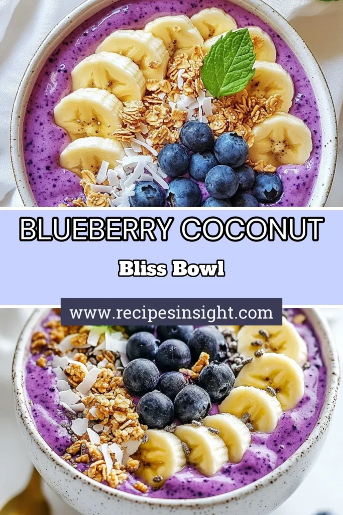 Start your day with a delicious blueberry coconut smoothie bowl, the perfect quick breakfast smoothie bowl packed with flavor and nutrients! This healthy smoothie bowl recipe blends frozen blueberries, banana, and creamy coconut milk for a tropical smoothie bowl experience that’s vegan and easy to make. Top it off with granola and fresh fruit for an enticing finish. Try it today and savor the taste of paradise! #SmoothieBowl #HealthyRecipes #VeganBreakfast #TropicalFlavors