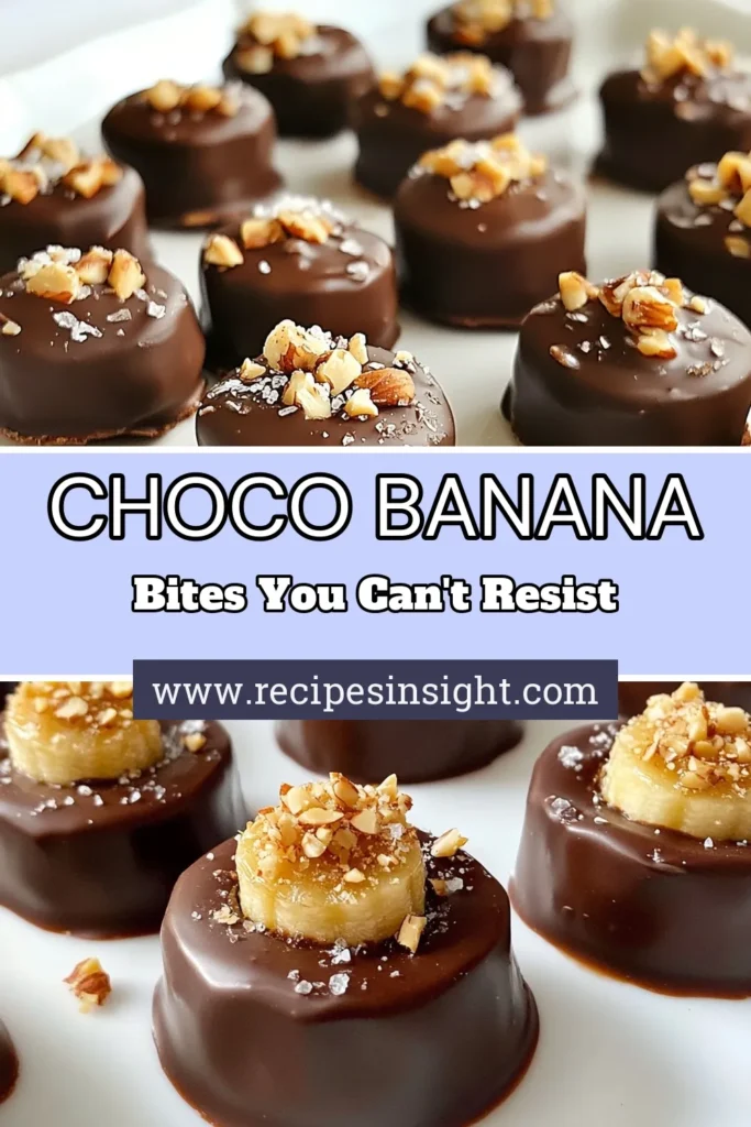 Indulge in these delicious chocolate covered banana bites for a perfect no-bake chocolate snack! This easy banana dessert recipe combines ripe bananas and rich chocolate for a healthy banana snack that everyone will love. With just a few ingredients, you can whip up these homemade chocolate treats in no time. Click to get the step-by-step guide and save this recipe for later! #ChocolateCoveredBananaBites #EasyDessert #NoBakeSnacks #HealthySnacks