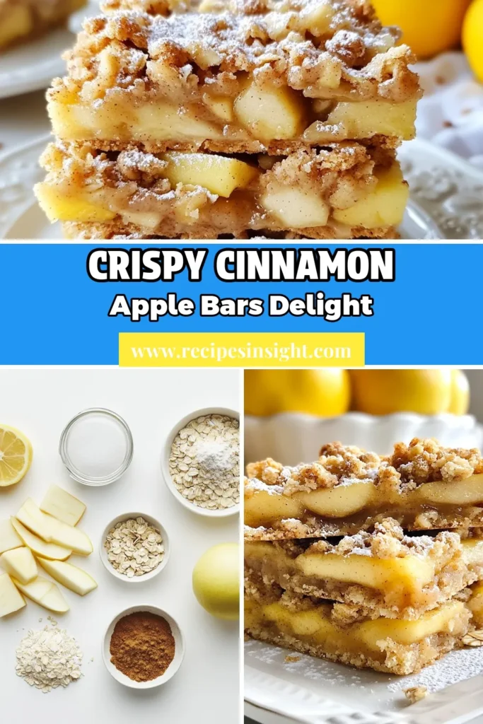 Looking for a delicious fall dessert? Try these Cinnamon Apple Crumble Bars, the perfect easy apple dessert recipe that your family will love! With a buttery crust and spiced apple filling, these homemade apple crumble bars are ideal for gatherings. Bake a batch of these delectable baked apple dessert bars and watch them disappear! Save this recipe for your fall treats! #CinnamonAppleCrumbleBars #EasyAppleDessert #FallDessertBars #BakedAppleDessert