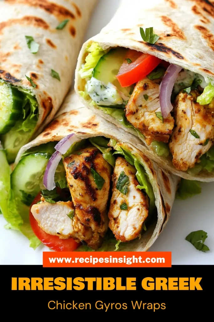 Try these delicious Greek chicken gyro wraps, perfect for a quick and healthy meal! Packed with grilled chicken and vibrant veggies, this healthy pita wrap recipe is even better with homemade tzatziki sauce. Enjoy a flavorful lunch or dinner with these easy chicken gyro wraps that everyone will love. Don’t miss out on making this crave-worthy dish—save it for later! #GreekChickenGyro #HealthyPitaWrap #ChickenGyroWraps #TzatzikiSauce