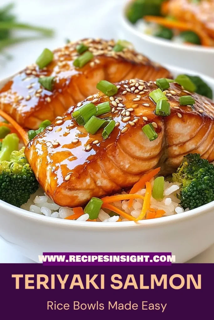 Discover this delightful teriyaki salmon recipe that's perfect for a healthy salmon dinner! Create delicious salmon rice bowls with fluffy jasmine rice in just 30 minutes. This easy teriyaki salmon dish is packed with flavor and essential nutrients, making it a fantastic weeknight meal. Ready to elevate your dinner game? Try this irresistible jasmine rice bowl recipe today! Save for later! #TeriyakiSalmon #SalmonRiceBowls #HealthyDinner #EasyRecipes