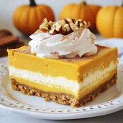To make these tasty pumpkin spice cheesecake bars, gather these ingredients: - 1 ½ cups graham cracker crumbs - ½ cup unsalted butter, melted - 2 tablespoons brown sugar - 2 cups cream cheese, softened - 1 cup pumpkin puree - ¾ cup granulated sugar - 2 large eggs - 1 teaspoon vanilla extract - 1 teaspoon pumpkin pie spice - ½ teaspoon cinnamon - Pinch of salt You will need a few tools to whip up these scrumptious cheesecake bars: - 9x9 inch baking dish - Mixing bowls - Electric mixer - Parchment paper - Measuring cups and spoons - Spatula If you need to swap ingredients, here are some options: - Use coconut oil instead of butter for a dairy-free option. - Swap granulated sugar with brown sugar for more moisture. - For a gluten-free version, use gluten-free graham cracker crumbs. - You can replace cream cheese with a vegan cream cheese for a plant-based treat. - If you don't have pumpkin pie spice, mix nutmeg and ginger for a similar flavor. {{ingredient_image_1}} Start by preheating your oven to 350°F (175°C). Line a 9x9 inch baking dish with parchment paper. Leave some paper hanging over the sides. This helps you lift out the bars later. In a medium bowl, mix together: - 1 ½ cups graham cracker crumbs - ½ cup unsalted butter, melted - 2 tablespoons brown sugar - A pinch of salt Stir until the crumbs look like wet sand. Press this mixture evenly into the bottom of your dish. Bake for 10 minutes. Let the crust cool slightly before adding the filling. In a large mixing bowl, beat 2 cups of softened cream cheese with an electric mixer. Mix until it is smooth and creamy. Scrape the bowl as needed. Now add: - 1 cup pumpkin puree - ¾ cup granulated sugar - 2 large eggs - 1 teaspoon vanilla extract - 1 teaspoon pumpkin pie spice - ½ teaspoon cinnamon - A pinch of salt Mix all of this on medium speed until it is smooth and well combined. Pour the pumpkin cheesecake filling over the cooled crust. Spread it out evenly. Bake in the oven for 25-30 minutes. The center should look set but still jiggle a bit. It will firm up as it cools. After baking, take the cheesecake bars out and let them cool at room temperature for about 1 hour. Then refrigerate for at least 4 hours, or overnight for best results. When ready, lift the bars out using the parchment paper and cut into squares. Enjoy! To get the best texture in your pumpkin spice cheesecake bars, focus on the cream cheese. Make sure it is at room temperature before you start mixing. This helps it blend smoothly. When you beat the cream cheese, do it on medium speed. This keeps air out and prevents cracks. Also, avoid over-mixing after adding the eggs. Just mix until combined. One common mistake is not cooling the crust enough before adding the filling. If it’s too hot, it can make the filling cook unevenly. Another mistake is baking them too long. You want a slight jiggle in the center when you take them out. This will ensure they set perfectly as they cool. Lastly, don’t skip refrigerating them for four hours. Chilling helps firm them up and enhances flavor. For a stunning presentation, serve each bar on a pretty plate. A sprinkle of cinnamon on top adds color. A dollop of whipped cream on the side makes it extra special. You can also add a few chopped pecans or walnuts on top for a nice crunch. This not only looks good but adds flavor and texture. Pro Tips Use Room Temperature Ingredients: Ensure your cream cheese and eggs are at room temperature for a smoother batter, which helps prevent lumps in your cheesecake. Cool Gradually: After baking, allow the cheesecake bars to cool gradually at room temperature before refrigerating. This helps prevent cracks and ensures even cooling. Test for Doneness: The center of the cheesecake should be set but still slightly jiggly. It will continue to firm up as it cools, so avoid overbaking. Chill Overnight: For the best texture and flavor, chill the cheesecake bars overnight before serving. This allows the flavors to meld beautifully. {{image_2}} To add a twist, try chocolate swirl bars. Start with the basic recipe. Before pouring the pumpkin batter, melt ½ cup of chocolate chips. Swirl the melted chocolate into the cheesecake mixture. Use a knife to create pretty patterns. Bake as usual and enjoy the chocolatey goodness mixed with pumpkin spice. For a gluten-free version, swap the graham cracker crumbs. Use gluten-free graham crackers or almond flour instead. You can also use crushed gluten-free cookies. The rest of the recipe stays the same. This way, everyone can enjoy the treat without worry. To make this recipe vegan, replace the cream cheese. Use vegan cream cheese, which is widely available. Swap the eggs with flaxseed meal. Mix 1 tablespoon of flaxseed meal with 2.5 tablespoons of water. Let it sit for 5 minutes to thicken. For the rest, use plant-based butter and ensure your pumpkin puree is dairy-free. This way, you can enjoy a vegan delight! After you bake the pumpkin spice cheesecake bars, let them cool. Once they cool to room temperature, cover them tightly with plastic wrap. This keeps them fresh and moist. You can also use an airtight container. Store them in the fridge for up to five days. The flavor will deepen as they sit, making them even better! If you want to keep these bars longer, freezing is a great option. Cut the cheesecake into squares before freezing. Wrap each square in plastic wrap, then place them in a freezer bag. They can last in the freezer for up to three months. When you’re ready to enjoy, thaw them in the fridge overnight. If you like your cheesecake bars warm, reheating is simple. Place a square on a microwave-safe plate. Heat it for about 15 to 20 seconds. This warms them up without making them too hot. You can also enjoy them cold right from the fridge! Yes, you can use fresh pumpkin. Just make sure to cook it first. Cut the pumpkin into chunks, steam or bake it until soft, then mash it. Strain out excess moisture for a smoother texture. This will give your bars a fresh taste. These cheesecake bars last about five days in the fridge. Store them in an airtight container. If you see any signs of spoilage, it’s best to toss them. Keeping them sealed helps them stay fresh and tasty. Absolutely! You can make these bars a day or two ahead. Just follow the recipe and let them chill well. They taste even better after resting, as the flavors meld together. Perfect for parties or gatherings! In this post, we explored all the key steps to make cheesecake bars. We started with the ingredients and necessary tools, then moved to the recipe steps. I shared tips to avoid mistakes and ways to serve them beautifully. Variations let you try new flavors, whether you need gluten-free or vegan options. Finally, proper storage helps keep them fresh. Now you have all you need to create delicious cheesecake bars at home. Enjoy your baking journey!