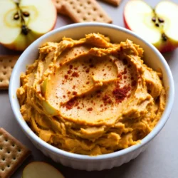 - 1 cup cream cheese, softened - 1 cup canned pumpkin puree - 1/2 cup powdered sugar These three ingredients form the base of our dip. Cream cheese gives it a rich and creamy texture. The canned pumpkin adds a nice flavor and a lovely color. Finally, the powdered sugar sweetens the dip just right. - 1 teaspoon vanilla extract - 1 teaspoon pumpkin pie spice - 1/4 teaspoon salt - 1/2 cup whipped cream These optional ingredients can enhance your dip. Vanilla extract adds a warm flavor. Pumpkin pie spice brings fall vibes with its blend of cinnamon and nutmeg. A little salt balances the sweetness, and whipped cream makes the dip fluffy and light. - Graham crackers - Apple slices - Vanilla wafers These dippers pair well with the dip. Graham crackers add crunch and sweetness. Apple slices provide a fresh and juicy contrast. Vanilla wafers offer a sweet taste that complements the dip's flavors. Enjoy mixing and matching your favorites! {{ingredient_image_1}} To start, grab a mixing bowl. Add 1 cup of softened cream cheese and 1 cup of canned pumpkin puree. This mix gives the dip its creamy texture and rich flavor. Use an electric mixer to beat the mixture until it is smooth and blended. This step is key for a good dip. Take your time and ensure there are no lumps. Next, it's time to add some sweetness and spice. Add 1/2 cup of powdered sugar, 1 teaspoon of vanilla extract, 1 teaspoon of pumpkin pie spice, and 1/4 teaspoon of salt to the bowl. Mix everything well until fully blended. The sugar gives the dip its sweetness, while the spices add warmth. Now, gently fold in 1/2 cup of whipped cream. This makes the dip light and fluffy, perfect for dipping. Once mixed, transfer the dip to a serving bowl. Smooth the top with a spatula for a nice finish. If you want to impress your guests, sprinkle a little extra pumpkin pie spice on top. This small touch adds visual appeal. Serve the dip right away with graham crackers, apple slices, or vanilla wafers. Enjoy this tasty treat! To get a smooth dip, start with softened cream cheese. If the cream cheese is cold, your dip will be lumpy. You can soften it by leaving it out for a while. You can also microwave it for a few seconds. Once softened, mix it well with the pumpkin puree. Use an electric mixer for the best results. This ensures all the ingredients blend perfectly. You can make the dip even tastier! Try adding more spices like cinnamon or nutmeg. A splash of maple extract also works well. Adjust the sweetness by adding more powdered sugar, or reduce it if you prefer less sweetness. Taste as you mix. This way, you can find the perfect balance for your dip. Serve your dip chilled for the best flavor. You can keep it cool during gatherings by placing the bowl in a larger bowl filled with ice. If you have leftovers, cover the dip and store it in the fridge. This keeps it fresh for a few days. Just give it a quick stir before serving again. Pro Tips Use Room Temperature Ingredients: Ensure your cream cheese is softened to room temperature for a smoother, creamier dip. Adjust Sweetness to Taste: Feel free to modify the amount of powdered sugar based on your sweetness preference. Add a Twist: For an extra layer of flavor, mix in some finely chopped pecans or walnuts. Chill Before Serving: Let the dip chill in the fridge for about 30 minutes for the flavors to meld beautifully. {{image_2}} You can make your pumpkin cheesecake dip even more fun by trying different flavors. One great option is chocolate chip pumpkin cheesecake dip. Just fold in mini chocolate chips at the end. The chips add a nice crunch and taste great with pumpkin. Another fun twist is maple pumpkin cheesecake dip. Substitute maple syrup for some powdered sugar. This adds a rich, sweet flavor that pairs well with the spices. Both options change the dip but keep it delicious. If you have specific dietary needs, you can still enjoy this dip. For gluten-free dippers, use gluten-free graham crackers or fresh apple slices. Both options work well and taste amazing. For a vegan version, swap the cream cheese with a plant-based cream cheese. You can also use coconut whipped cream instead of regular whipped cream. This keeps the dip creamy and light without dairy. Adding seasonal ingredients can make your dip even better. Try incorporating cranberries for a tart burst of flavor. You can fold in dried cranberries or sprinkle fresh ones on top. They add color and a festive touch. Another option is to add nuts like pecans or walnuts. Chop them finely and mix them in. The nuts add a lovely crunch and earthy flavor that complements the pumpkin. These small changes make your dip unique and tasty. To keep your pumpkin cheesecake dip fresh, store it in the refrigerator. Use an airtight container to seal in the flavor. Glass containers work well, but plastic ones are fine too. Make sure the lid fits snugly to prevent air from getting in. This will help the dip stay creamy and delicious. If you want to save the dip for later, freezing is an option. You can freeze it for up to three months. Use a freezer-safe container, leaving some space at the top. The dip will expand as it freezes. To thaw, place the container in the fridge overnight. Once thawed, give it a good mix to refresh the texture. You may add a bit of whipped cream if needed. In the fridge, the pumpkin cheesecake dip lasts about five days. Always check for signs of spoilage. If you see any mold or the dip smells off, it’s best to toss it. Freshness is key for a tasty snack! Pumpkin cheesecake dip is a creamy, sweet treat. It combines smooth cream cheese and rich pumpkin puree. The dip has a warm, spicy flavor from pumpkin pie spice. You will taste hints of vanilla and sweetness from powdered sugar. This dip is perfect for fall and makes you feel cozy. You can prepare this dip a day before your event. Simply mix all the ingredients as directed. Then store it in a tight container in the fridge. When you are ready to serve, just give it a quick stir. This way, the flavors have time to blend and deepen. Yes, you can make this dip healthier! Try using low-fat cream cheese instead of regular. You can reduce powdered sugar or use a sugar substitute. Adding Greek yogurt can also lower the fat and add protein. These swaps keep the taste while making it lighter. There are many great alternatives! You can use apple slices for a fresh, crunchy bite. Vanilla wafers are another tasty option. For a gluten-free choice, try rice cakes or gluten-free crackers. Each item offers a unique flavor and texture, making the dip even more fun. Absolutely! You can add chocolate chips for a sweet twist. Chopped nuts like pecans or walnuts add a nice crunch. You could also mix in caramel for a richer taste. Experimenting with different ingredients can make your dip even more exciting! This pumpkin cheesecake dip is easy and fun to make. By mixing cream cheese and pumpkin, you create a smooth base. Adding spices or sweets creates a tasty experience. You can enjoy it with graham crackers or apple slices. Remember, you can customize it with different flavors or dietary needs. Store leftovers properly to keep it fresh. Whether for a party or a snack, this dip is a hit! Try it out, and enjoy the festive flavors it brings.