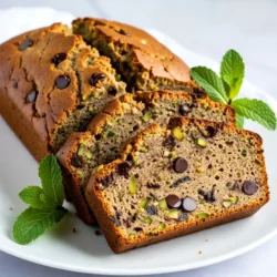 - 1 ½ cups grated zucchini - 1 cup all-purpose flour - ½ cup whole wheat flour - ½ cup granulated sugar - ½ cup brown sugar - 2 large eggs The main ingredients set the stage for a rich, moist bread. Zucchini adds moisture and a hint of sweetness. Using a mix of all-purpose and whole wheat flour gives the bread a hearty texture. The sugars balance the flavors well. - 1 tsp baking soda - ½ tsp baking powder - ½ tsp salt - 1 tsp cinnamon Baking soda and baking powder help the bread rise. The salt brings out the flavors. Cinnamon adds warmth and depth, making each slice comforting and tasty. - ⅓ cup vegetable oil - 1 tsp vanilla extract - ¾ cup semi-sweet chocolate chips - ½ cup chopped walnuts (optional) Vegetable oil keeps the bread moist. Vanilla extract rounds out the flavors nicely. Chocolate chips provide a sweet surprise in every bite. Walnuts add crunch if you choose to include them. {{ingredient_image_1}} - Preheat the oven to 350°F (175°C). - Grease a 9x5-inch loaf pan or line it with parchment paper. - In a medium bowl, combine the all-purpose flour, whole wheat flour, baking soda, baking powder, salt, and cinnamon. - Whisk these dry ingredients together until they are well mixed. - In a large bowl, mix the granulated sugar, brown sugar, eggs, vegetable oil, and vanilla extract. - Stir until the mixture is smooth and well combined. - Gradually add the dry ingredients to the wet mixture. - Stir until just blended. Do not over-mix; this keeps the bread soft. - Fold in the grated zucchini, chocolate chips, and walnuts if you choose to use them. - Pour the batter into the prepared loaf pan. Smooth the top with a spatula. - Bake in the preheated oven for 50 to 60 minutes. - Check for doneness by inserting a toothpick into the center. It should come out clean. To check for doneness, insert a toothpick into the center. If it comes out clean, your bread is ready. This simple test works well. Remember, overbaking can dry out your bread, so keep an eye on the time. For perfect texture, mix just until combined. Over-mixing causes the bread to become dense. Zucchini adds moisture and nutrients to baked goods. It helps keep the bread soft and tender. Plus, it hides some healthy veggies in a sweet treat! When grating zucchini, use the large side of a box grater. Squeeze out excess moisture using a clean kitchen towel. This keeps your batter from becoming too wet. Serve Chocolate Chip Zucchini Bread warm for the best taste. A drizzle of honey or a spread of cream cheese enhances the flavors. You can also garnish with mint for a fresh touch. Pair it with coffee or tea for a delightful snack. Enjoy it as a breakfast treat or an afternoon pick-me-up! Pro Tips Grate Zucchini Properly: Make sure to remove excess moisture from the grated zucchini by squeezing it in a clean kitchen towel. This will help prevent your bread from becoming too soggy. Chocolate Chip Quality: Use high-quality semi-sweet chocolate chips for a richer flavor. You can also mix in dark chocolate chips for an extra depth of taste. Storage Tips: To keep your zucchini bread fresh, store it in an airtight container at room temperature for up to 3 days, or refrigerate it for up to a week. Experiment with Add-ins: Feel free to customize your bread by adding spices like nutmeg or incorporating dried fruits such as raisins or cranberries for added sweetness and texture. {{image_2}} You can change the taste of your bread by adding spices. Try nutmeg or allspice for warmth. They bring a cozy flavor that pairs well with chocolate. You can also swap semi-sweet chocolate chips for dark chocolate chips. Dark chocolate gives a richer flavor and a slight bitterness that balances the sweetness. If you need gluten-free options, use gluten-free flour blends. They work well and keep the bread moist. For those who want a vegan version, replace eggs with flaxseed meal or applesauce. Use plant-based oil too. This keeps the bread rich and tasty without using eggs or dairy. Get creative with your mix-ins! Adding fruits like bananas or apples makes the bread even moister. You can also toss in nuts or seeds. Chopped walnuts or sunflower seeds add crunch and flavor. This makes each slice unique and fun to eat. To keep your Chocolate Chip Zucchini Bread fresh, follow these tips: - Let the bread cool completely before storing. - Wrap it tightly in plastic wrap or foil. - Place it in an airtight container or a resealable bag. These steps will help keep the moisture in and prevent it from drying out. A glass or plastic container works best. It keeps the bread safe from air and light. You can freeze Chocolate Chip Zucchini Bread for later use. Here’s how: - Slice the bread before freezing. This makes it easy to grab a piece later. - Wrap each slice in plastic wrap, then place them in a freezer bag. - Label the bag with the date and type of bread. To thaw, take a slice out and leave it at room temperature for a few hours. For a quick option, use the microwave. Heat it on low for about 10-15 seconds. Enjoy it warm! Your Chocolate Chip Zucchini Bread can last a few days. Here’s what to expect: - At room temperature, it stays fresh for about 3-4 days. - For longer storage, freeze it for up to 3 months. Watch for signs of spoilage. If you see mold or smell something off, it's best to toss it. Enjoy your tasty bread while it’s fresh! - Can I use frozen zucchini for this recipe? Yes, you can! Just make sure to thaw and drain the zucchini well. This helps remove excess water. It will still give your bread that lovely moisture. - How can I make the bread less sweet? You can cut down on the sugar. Try using only ½ cup of granulated sugar. You can also use unsweetened applesauce to add moisture without the extra sugar. - What to do if the bread is too dry or too wet? If it's too dry, try adding a bit more oil or a splash of milk next time. If it's too wet, check your zucchini. If you added too much, it can make the bread soggy. - Why did my bread not rise? Your baking soda or baking powder could be old. Always check the dates on your baking supplies. Fresh ingredients help your bread rise nicely. - Is zucchini bread healthy? Zucchini bread can be healthy! It has fiber and vitamins from the zucchini. Using whole wheat flour also adds more nutrients. - Can I use other types of flour? Yes, you can mix it up! Try oat flour or almond flour for a different taste. Just remember, each flour has its own texture and may change the bread's outcome. You learned how to make delicious Chocolate Chip Zucchini Bread. We covered essential ingredients, step-by-step instructions, and helpful tips. Zucchini adds moisture and health benefits. You can also try various flavors and dietary options. Remember to store wisely and follow freezing tips for later use. Enjoy sharing this tasty treat with others! Baking is fun and rewarding, so keep experimenting in the kitchen.
