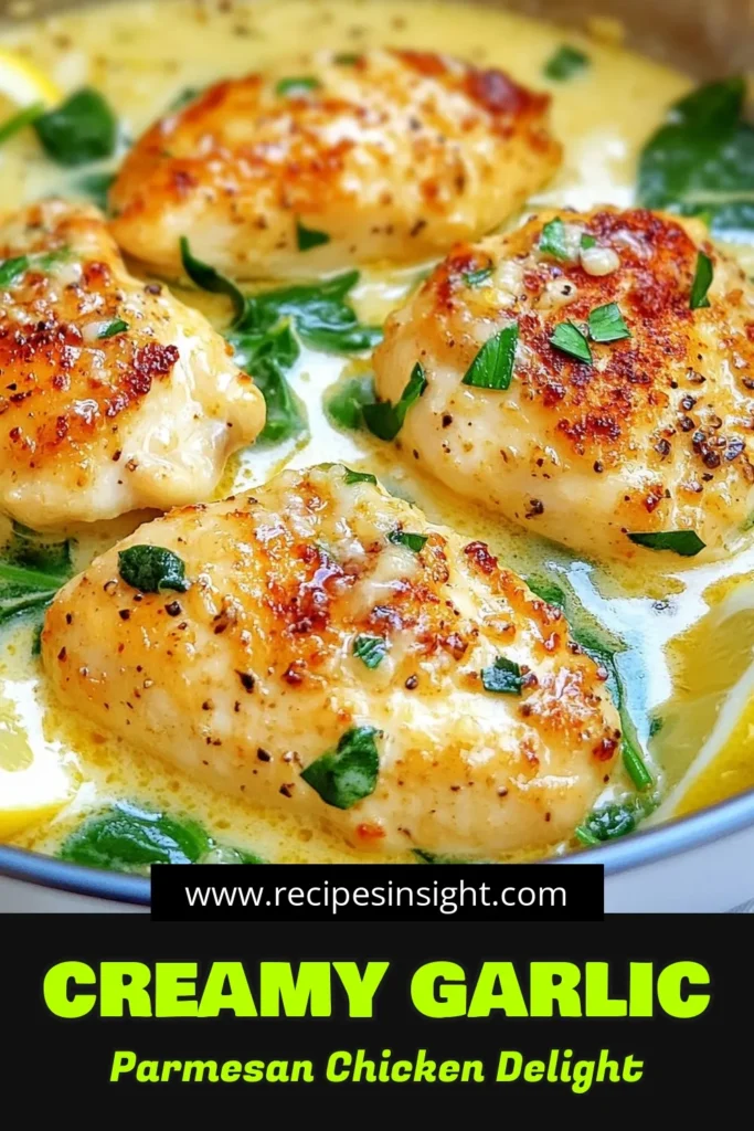 Indulge in this quick and delicious Garlic Parmesan Chicken Skillet, perfect for a weeknight meal. This easy chicken dinner recipe features creamy garlic chicken, combined with spinach for a one-pan chicken masterpiece. In just 30 minutes, you can enjoy a savory dish that’s sure to impress! Save this recipe for your next family dinner or gather friends for a delightful gathering! #GarlicParmesanChickenSkillet #EasyChickenDinnerRecipe #SkilletChickenwithSpinach #OnePanChickenRecipe