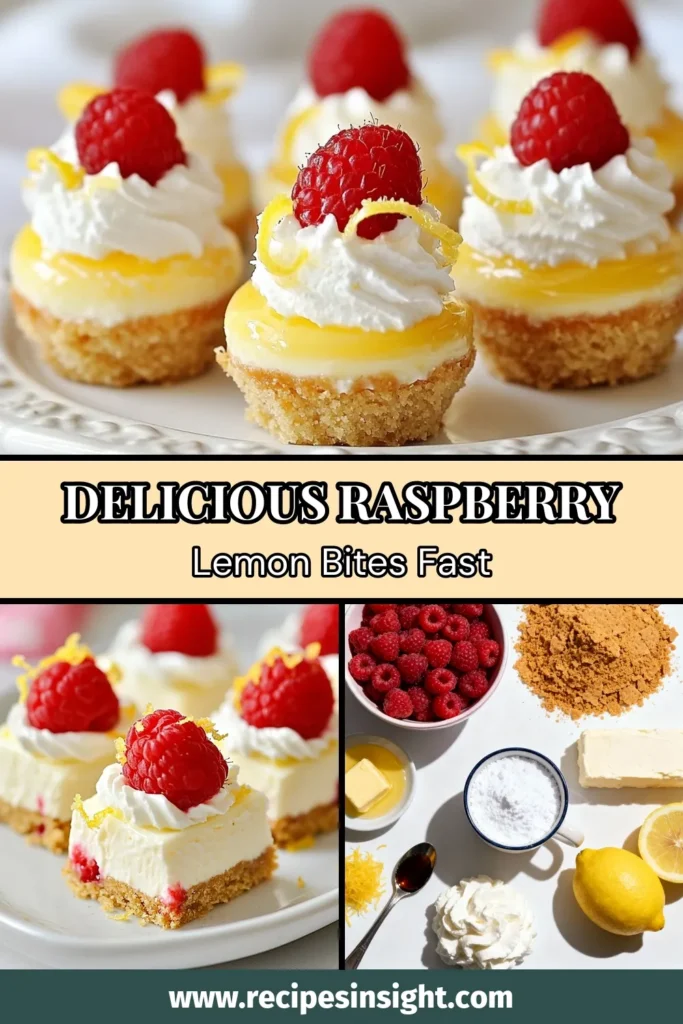 Indulge in these delightful Raspberry Lemon Cheesecake Bites, a perfect no-bake treat for any occasion! This easy cheesecake recipe combines creamy goodness with the refreshing flavors of lemon and raspberry. These mini cheesecake bites are not only simple to make but also make impressive raspberry desserts for parties. Satisfy your sweet tooth and try this mini cheesecake recipe today! Save for later! #RaspberryLemonCheesecake #NoBakeCheesecake #MiniCheesecake #RaspberryDesserts