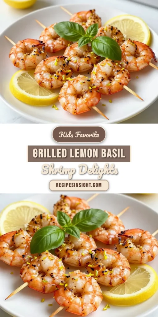 Looking for the perfect summer seafood skewers? Try these delicious lemon basil shrimp skewers! This easy grilled shrimp recipe features a mouthwatering marinade made with fresh lemon, basil, and garlic. Elevate your summer meals with healthy shrimp dishes that are quick to prepare and bursting with flavor. Click to discover this recipe and impress your guests! #ShrimpSkewers #GrilledShrimpRecipes #SummerSeafood #HealthyShrimpDishes