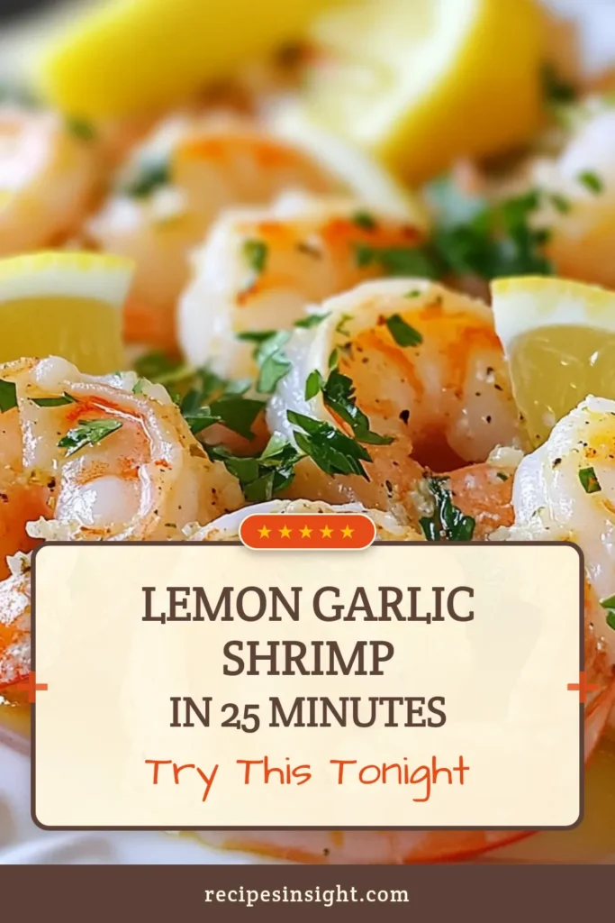 Discover the perfect garlic lemon shrimp recipe with this easy shrimp dinner! This baked shrimp recipe features roasted shrimp with garlic, brightened up by the zest and juice of fresh lemon. Ready in just 25 minutes, it’s a delicious lemon garlic seafood dish that your family will love. Try this flavorful dish tonight and don’t forget to save it for later! #ShrimpRecipe #SeafoodDelight #EasyDinner #LemonGarlicShrimp
