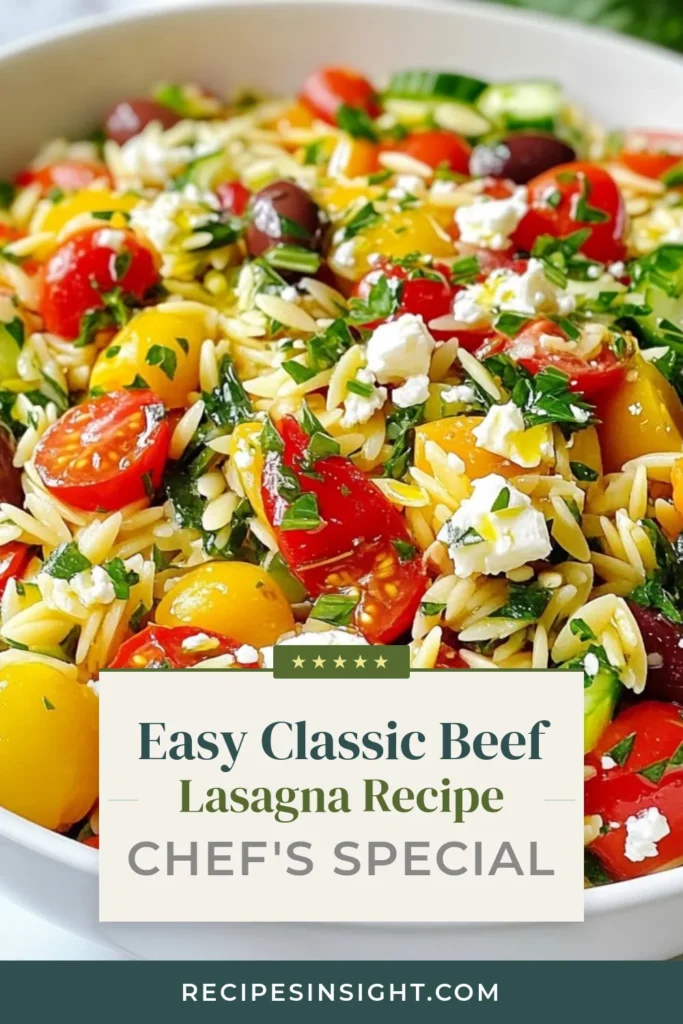 Discover the delightful Mediterranean orzo salad that’s bursting with fresh flavors! This easy Mediterranean recipe combines orzo pasta, cherry tomatoes, diced cucumber, and feta cheese salad for a nutritious dish. Perfect for summer picnics or as a healthy side. Enjoy this healthy orzo recipe, make it your own, and savor every bite. Try this cherry tomato orzo salad today! Save this recipe for later! #MediterraneanOrzoSalad #HealthyOrzoRecipes #FetaCheeseSalad #EasyMediterraneanRecipes