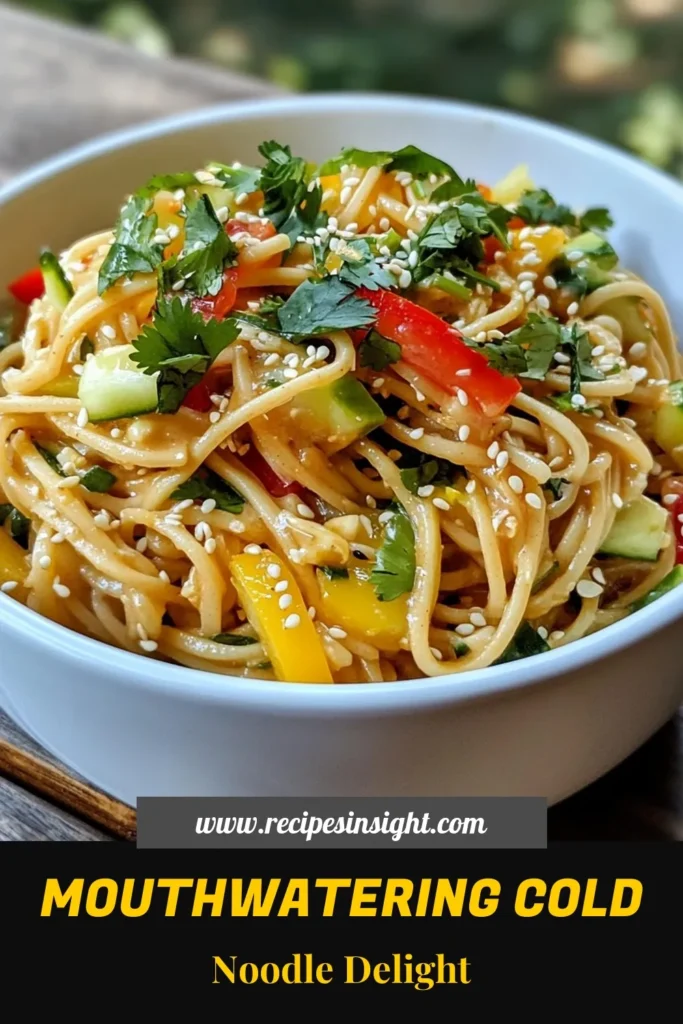 Discover the deliciousness of Sesame Peanut Noodle Salad! This Cold Soba Noodles Recipe is perfect for quick meals and packed with flavor. With an Easy Peanut Sauce Salad, you'll enjoy a refreshing Asian Noodle Salad Recipe that’s healthy and delightful. Toss together soba noodles, crunchy veggies, and a creamy peanut sauce for a satisfying dish. Try it today! #SesameNoodleSalad #HealthyColdNoodles #AsianNoodleSalad #EasyPeanutSauce