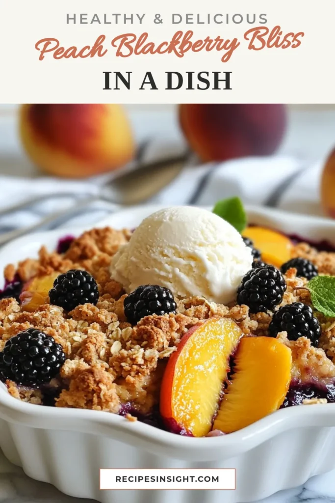 Savor the sweet flavors of summer with this homemade blackberry peach crisp recipe! This easy fruit crisp dessert combines fresh blackberries and juicy peaches for a delightful berry peach crumble. Perfect for gatherings or cozy nights in, this summer fruit dessert is sure to impress. Try it today and elevate your dessert game! Make this blackberry peach crisp for a delicious treat everyone will love. #BlackberryPeachCrisp #FruitDessert #SummerDesserts #Baking
