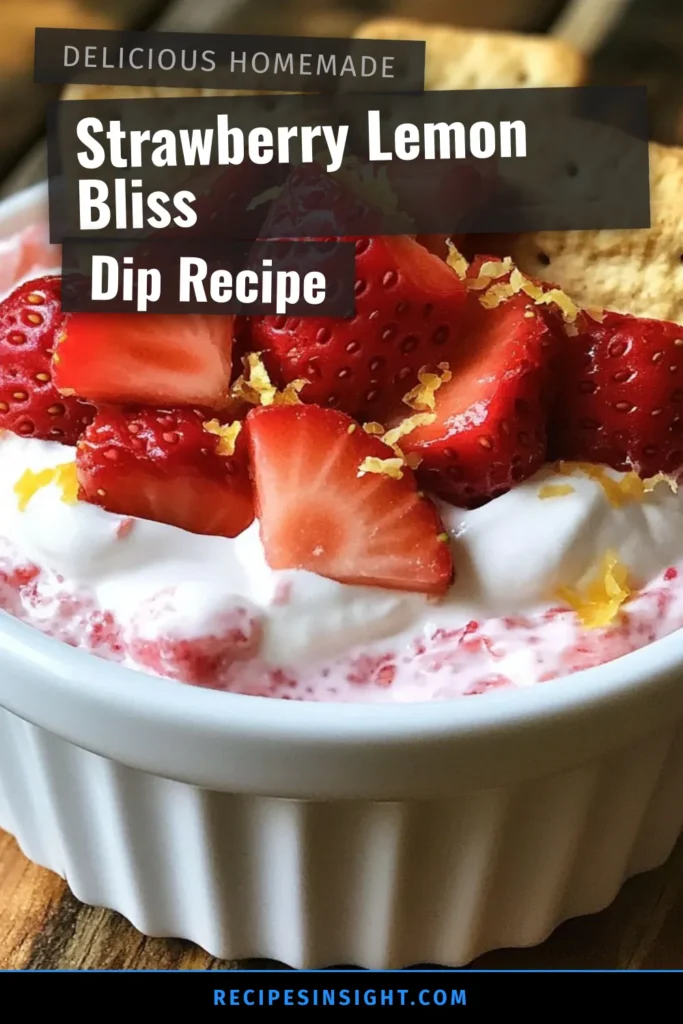 Indulge in this delightful Strawberry Lemon Cheesecake Dip, the perfect summer dessert dip! This easy cheesecake dip recipe combines creamy cream cheese, fresh strawberries, and a burst of lemon flavor, making it an irresistible no-bake cheesecake dip. Serve it with graham crackers or fresh fruit for a tasty treat everyone will love. Try this refreshing dessert today and impress your friends! #SummerDessert #CheesecakeDip #NoBakeTreat #EasyRecipes