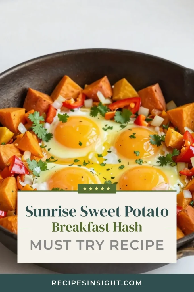 Start your day right with this delicious Sweet Potato Hash Recipe! Packed with nutrients, this Healthy Breakfast Hash features sweet potatoes, vibrant veggies, and perfectly cooked eggs, making it a fantastic Vegetable Hash with Eggs. In just 30 minutes, you can whip up this Quick Sweet Potato Meal that’s seasoned with smoked paprika for extra flavor. Perfect for breakfast or brunch! Try it now and don’t forget to save for later! #SweetPotatoHash #HealthyBreakfast #QuickMeals #BrunchRecipes