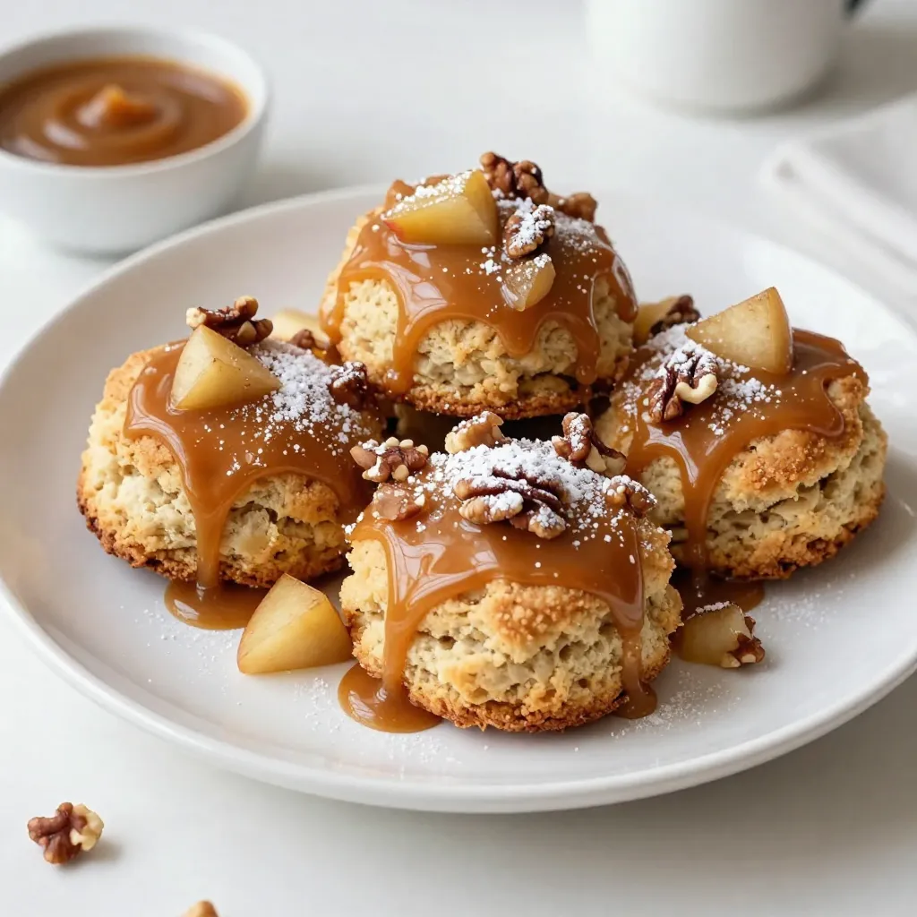 - 2 cans of refrigerated biscuit dough - 2 medium diced apples - 1 cup brown sugar - 1/2 cup granulated sugar - 1 teaspoon cinnamon - 1/2 cup butter (1 stick), melted - 1 cup caramel sauce - 1/2 cup chopped pecans (optional) - 1/4 teaspoon nutmeg - 1 teaspoon vanilla extract - Pinch of salt - If you want to skip the biscuit dough, you can use puff pastry. It gives a flakier texture. - For apples, I love using Granny Smith or Honeycrisp. They add the best tartness. You can also try Fuji or Gala for a sweeter note. - If you prefer nuts, walnuts or almonds work well. You can skip nuts entirely for a nut-free version. {{ingredient_image_1}} First, set your oven to 350°F. This is the perfect heat for baking. While it warms up, grab a bundt pan and grease it well. You can use cooking spray or butter. This step keeps the monkey bread from sticking. Next, open the cans of biscuit dough. Cut each biscuit into quarters. Add these pieces to a large mixing bowl. In another bowl, mix together the brown sugar, granulated sugar, cinnamon, and nutmeg. This blend will add great flavor. Sprinkle this mixture over the biscuit pieces. Toss them until they coat well. Now, fold in the diced apples. If you like nuts, add the chopped pecans. This adds nice crunch. Now, layer the biscuit and apple mixture in the prepared bundt pan. Pack it down lightly to fit it all in. In a small saucepan, melt the butter over low heat. Once melted, take it off the heat. Stir in the caramel sauce and vanilla extract. Mix until it is smooth. Pour this caramel mixture over the layers in the bundt pan. Make sure to cover as much as you can. Place the bundt pan in the oven. Bake for 30 to 35 minutes. Check for doneness with a toothpick. It should come out clean. If the top is golden brown, it’s ready! To ensure even cooking, I recommend spreading the biscuit pieces and apple mixture evenly in the bundt pan. This helps them bake uniformly. If you pack them too tightly, some parts may cook faster than others. Signs of doneness include a golden-brown top and a clean toothpick when inserted. If your toothpick comes out sticky, it needs more time. Keep an eye on it after 30 minutes. The ideal serving temperature is warm. This way, the caramel remains gooey and delicious. I love to dust the top with powdered sugar for a nice touch. Presenting with garnishes is a fun way to enhance the look. Fresh apple slices add color and freshness. A bowl of extra caramel sauce for dipping is always a hit! Adding flavor can elevate your monkey bread. A splash of vanilla or a dash of nutmeg can enhance the taste. You might also try other spices like ginger or allspice for something different. For healthier versions, consider using whole wheat biscuit dough or reducing sugar. You can also skip the pecans if you want to cut down on calories. Adjusting recipes can make this treat fit your needs! Pro Tips Use Fresh Apples: For the best flavor and texture, opt for fresh, crisp apples like Granny Smith or Honeycrisp. They hold up well during baking and add a nice tartness that balances the sweetness of the caramel. Customize Your Nuts: Feel free to substitute or mix in different nuts such as walnuts or almonds for a unique flavor profile. Toasting the nuts lightly beforehand can enhance their flavor even more. Watch the Baking Time: Keep an eye on the monkey bread towards the end of the baking time. Ovens can vary, and you want to pull it out when it’s golden brown and cooked through to avoid dryness. Make Ahead Option: You can prepare the biscuit and apple mixture a day in advance. Store it in the refrigerator, and then bake it fresh the next day for a warm, gooey treat! {{image_2}} You can switch up the fruit in your monkey bread. Pears work well and add a nice flavor. Other seasonal fruits like peaches or berries can also be great choices. These fruits bring their own sweetness and juice to the dish. You can even add dried fruits like raisins or cranberries for extra texture and flavor. This will give your monkey bread a fun twist! Want to make your monkey bread even better? Try adding chocolate chips or peanut butter. These flavors blend well with the caramel and apples. You can also use flavored caramels, like sea salt or vanilla. This small change can elevate your dish to new heights! If you need gluten-free options, look for gluten-free biscuit dough. There are many brands that make great alternatives. For a vegan version, use a plant-based butter and substitute the caramel with a dairy-free option. These changes keep the taste delicious while fitting special diets. You can enjoy caramel apple monkey bread no matter your needs! To keep your caramel apple monkey bread fresh, use an airtight container. This helps prevent it from drying out. If you do not have an airtight container, you can use plastic wrap. Wrap the monkey bread tightly. Store it in the fridge for up to three days. When you want to enjoy leftovers, you have two options: the oven or the microwave. - Using the oven: Preheat the oven to 350°F (175°C). Place the monkey bread in an oven-safe dish and cover it with foil. Heat for about 10-15 minutes until warm. This method keeps the texture nice and fluffy. - Using the microwave: Place a slice on a microwave-safe plate. Heat it in 20-30 second intervals. Check to see if it is warm enough. Be careful not to overheat it, as this can make it tough. Tips for preserving texture: If you use the microwave, add a small cup of water in the microwave. This helps keep moisture in the air, which helps the monkey bread stay soft. How to make monkey bread from scratch? To make monkey bread from scratch, you need to prepare dough. Combine flour, sugar, yeast, milk, and butter. Knead until smooth, then let it rise. After that, shape the dough into small pieces. Coat them in sugar and spices, then layer with apples and pecans in a pan. Finish by pouring melted butter and caramel sauce on top before baking. Can I prepare it ahead of time? Yes, you can prepare caramel apple monkey bread ahead of time. Assemble the dough and apple mixture in the bundt pan. Cover it and store it in the fridge for up to 24 hours. When ready to bake, let it sit at room temperature for 30 minutes. Then, bake as directed. What's the best way to reheat it? To reheat monkey bread, preheat your oven to 350°F. Place it in a baking dish. Cover it with foil to keep it moist. Heat for about 10 to 15 minutes. You can also use the microwave, but it may not be crispy. What to do if dough doesn't rise? If your dough doesn't rise, check the yeast. It may be expired. Ensure your liquid is warm, not hot, when you mix it with the yeast. If it's too cold or too hot, the yeast won't activate. Let the dough rise in a warm place. How to fix overcooked monkey bread? If your monkey bread is overcooked, try to save it with a drizzle of caramel sauce. This adds moisture and sweetness. You can also serve it with whipped cream or ice cream to balance the dryness. Recommended serving size A recommended serving size is one piece of monkey bread. This recipe makes about 8 servings. Each piece is flavorful and sweet, perfect for sharing. Suggestions for larger gatherings For larger gatherings, double the recipe. Use a larger bundt pan or two smaller pans. This way, you can serve more people. Consider adding ice cream or whipped cream on the side for extra fun! This blog post covered everything you need for delicious caramel apple monkey bread. We discussed key ingredients, easy prep steps, and tips for a perfect bake. You can modify the recipe to suit your taste or dietary needs. Remember to store leftovers properly for the best flavor. Whether you share it at gatherings or enjoy it alone, this treat is a hit. Enjoy this fun dessert, and experiment with different twists every time you make it!