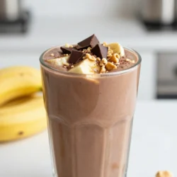 Here is a simple list of ingredients you will need for the Chocolate Peanut Butter Banana Smoothie: - 2 ripe bananas, sliced - 2 tablespoons creamy peanut butter - 1 tablespoon cocoa powder - 1 cup almond milk (or alternative milk) - 1 tablespoon honey or maple syrup - 1/2 teaspoon vanilla extract - Handful of ice cubes - Optional toppings: Chocolate shavings or crushed peanuts These ingredients create a rich and creamy smoothie. The ripe bananas give natural sweetness. The peanut butter adds a nice nutty flavor. Cocoa powder brings a chocolatey twist. Almond milk keeps it light and smooth. Honey or maple syrup can be added for extra sweetness. The vanilla extract enhances the overall taste. Ice cubes make it refreshing and chilled. You can top it off with chocolate shavings or crushed peanuts for added crunch. This smoothie is truly a blissful treat! {{ingredient_image_1}} First, gather all your ingredients on the counter. You need 2 ripe bananas, sliced. Bananas should be yellow with some spots for the best taste. Next, measure 2 tablespoons of creamy peanut butter. Grab 1 tablespoon of cocoa powder, which adds rich chocolate flavor. Also, pour 1 cup of almond milk or any milk you prefer. If you want it sweet, set aside 1 tablespoon of honey or maple syrup. Don't forget 1/2 teaspoon of vanilla extract for extra flavor. Lastly, have a handful of ice cubes ready to make your smoothie cold and refreshing. Now, let’s blend! Start by placing the sliced bananas, peanut butter, cocoa powder, almond milk, honey (or maple syrup), and vanilla extract into your blender. Add those ice cubes next. Secure the lid tightly. Blend on high speed until everything is smooth and creamy. You shouldn’t see any lumps. If the mixture is too thick, add a bit more almond milk. Blend again until it reaches your preferred texture. After blending, take a quick taste. If you want it sweeter, add a little more honey or maple syrup. Blend it again briefly to mix in the extra sweetness. If it's still thick, add more almond milk until it feels just right. You want a smoothie that’s easy to sip through a straw. Time to serve! Pour your smoothie into a tall glass. For a fun touch, sprinkle some chocolate shavings or crushed peanuts on top. This adds crunch and makes it look fancy. Enjoy your smoothie right away with a straw or a spoon. Each sip will be a delightful mix of chocolate, banana, and peanut butter flavors! To get a great texture, use ripe bananas. They add natural creaminess. Blend the bananas with the peanut butter and cocoa powder first. This helps create a smooth base. Add ice after blending the main ingredients. If your smoothie is too thick, pour in more almond milk. Blend again until you reach your desired texture. If you want a nut-free option, use sunflower seed butter instead of peanut butter. For a creamier texture, try using coconut milk. You can swap honey for agave syrup to keep it vegan. If you don’t have cocoa powder, use chocolate syrup or melted chocolate for a rich taste. Adjust the sweetener based on your choice. To boost flavors, add a scoop of protein powder. This adds nutrition and creaminess. You might also try adding a tablespoon of chia seeds for extra fiber. For a fruity twist, toss in some berries or a slice of avocado. If you like a kick, a pinch of cinnamon or nutmeg works wonders. Toppings like chocolate shavings or crushed peanuts add crunch and flair. Pro Tips Ripeness Matters: The riper the bananas, the sweeter and more flavorful your smoothie will be. Look for bananas with brown spots for the best taste. Peanut Butter Choices: Use natural peanut butter without added sugar or hydrogenated oils for a healthier option. You can also substitute with almond or cashew butter for a different flavor. Cocoa Powder Quality: Opt for unsweetened cocoa powder to control the sweetness level. Higher quality cocoa will enhance the chocolate flavor. Texture Adjustments: If you prefer a thicker smoothie, reduce the almond milk. For a thinner consistency, gradually add more until you reach your desired texture. {{image_2}} To make this smoothie more filling, add protein. Use 1 scoop of your favorite protein powder. This helps boost energy and keeps you full longer. You can also add Greek yogurt for creaminess and extra protein. If you prefer a dairy-free option, almond milk works great. You can also try oat milk or coconut milk. Both add unique flavors and keep the smoothie smooth. These options work well for lactose-intolerant folks. Want to switch it up? Add berries! Blueberries or strawberries mix well with banana. They add sweetness and nutrients. You can also toss in a handful of spinach. It blends easily and boosts vitamins without changing the taste much. If you have leftover smoothie, store it in a sealed container. Use a glass jar or a plastic bottle. Keep it in the fridge for up to 24 hours. Give it a quick shake before you drink it. The smoothie may separate, but that's normal. You can freeze your smoothie for later. Pour the leftover smoothie into ice cube trays. Once frozen, pop the cubes into a zip-top bag. This makes it easy to grab a few cubes for a quick treat. Just blend the cubes with a bit of milk when you want a smoothie. To keep your smoothie fresh, use ripe bananas. They add natural sweetness and flavor. Use fresh almond milk or your choice of milk. Try to blend only what you will consume. This way, you enjoy the best taste and nutrients. Yes, you can use frozen bananas. They make the smoothie cold and thick. Just peel and slice them before freezing. This will give your smoothie a nice, creamy texture. This smoothie is great for meal prep. You can blend it and store it in the fridge for up to 24 hours. Just shake it well before drinking. For longer storage, pour it into freezer-safe bags. You can thaw it the night before. This smoothie offers many health benefits. Bananas provide potassium and energy. Peanut butter adds protein and healthy fats. Cocoa powder gives you antioxidants. Almond milk keeps it low in calories and dairy-free, making it a nutritious treat. Yes, this smoothie is already vegan-friendly. Just use maple syrup instead of honey. This way, you keep the sweetness while keeping it plant-based. To reduce sweetness, cut back on honey or maple syrup. You can also add more almond milk to balance the flavors. If you want, you can even skip the sweetener. The bananas will still give some natural sweetness. This blog showed you how to make a tasty smoothie with simple ingredients. You learned step-by-step instructions to blend and enjoy it. Tips helped you get the best texture and flavor. We explored variations to fit your needs. Finally, storage advice keeps your smoothie fresh for later. Smoothies are fun and good for you. Now, you can enjoy a delicious drink that supports your health goals.